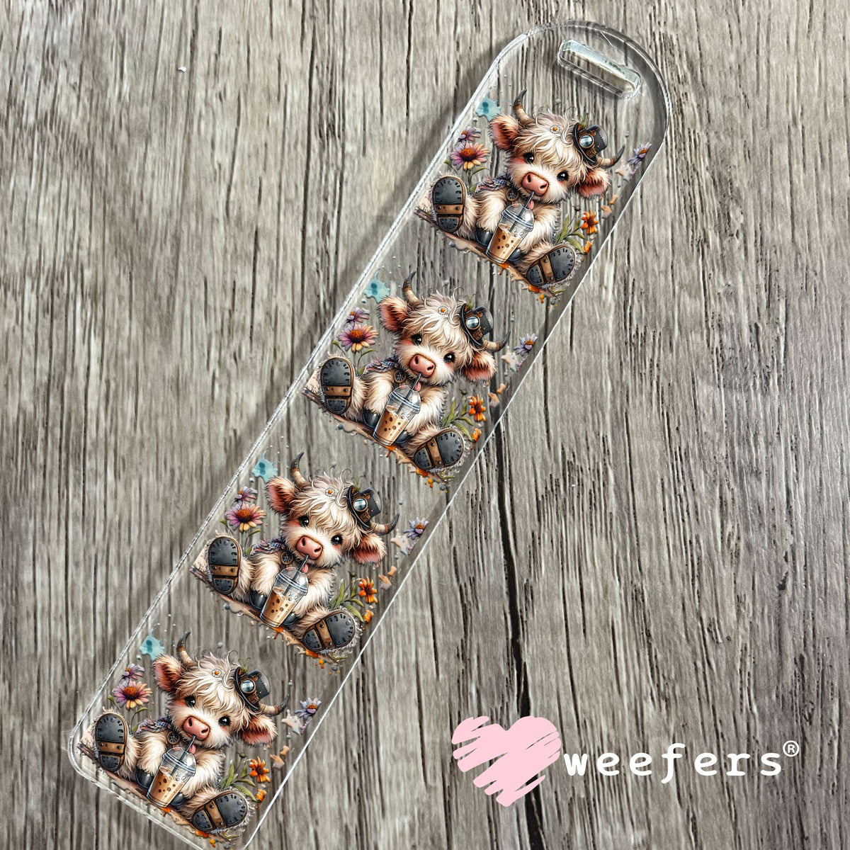 Steampunk Highlander Cow UV DTF Cup Wrap Bookmark Weefers