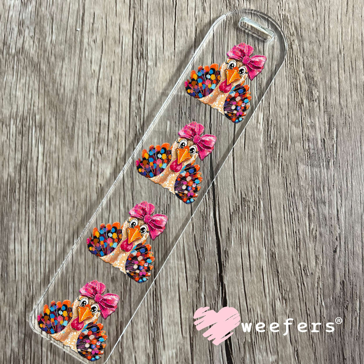 Colorful Turkey UV DTF Decal Bookmark Weefers