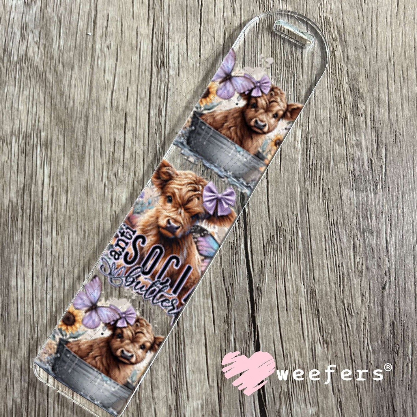 UV DTF Cup Wraps - Anti Social Butterfly Cows Bookmark Weefers