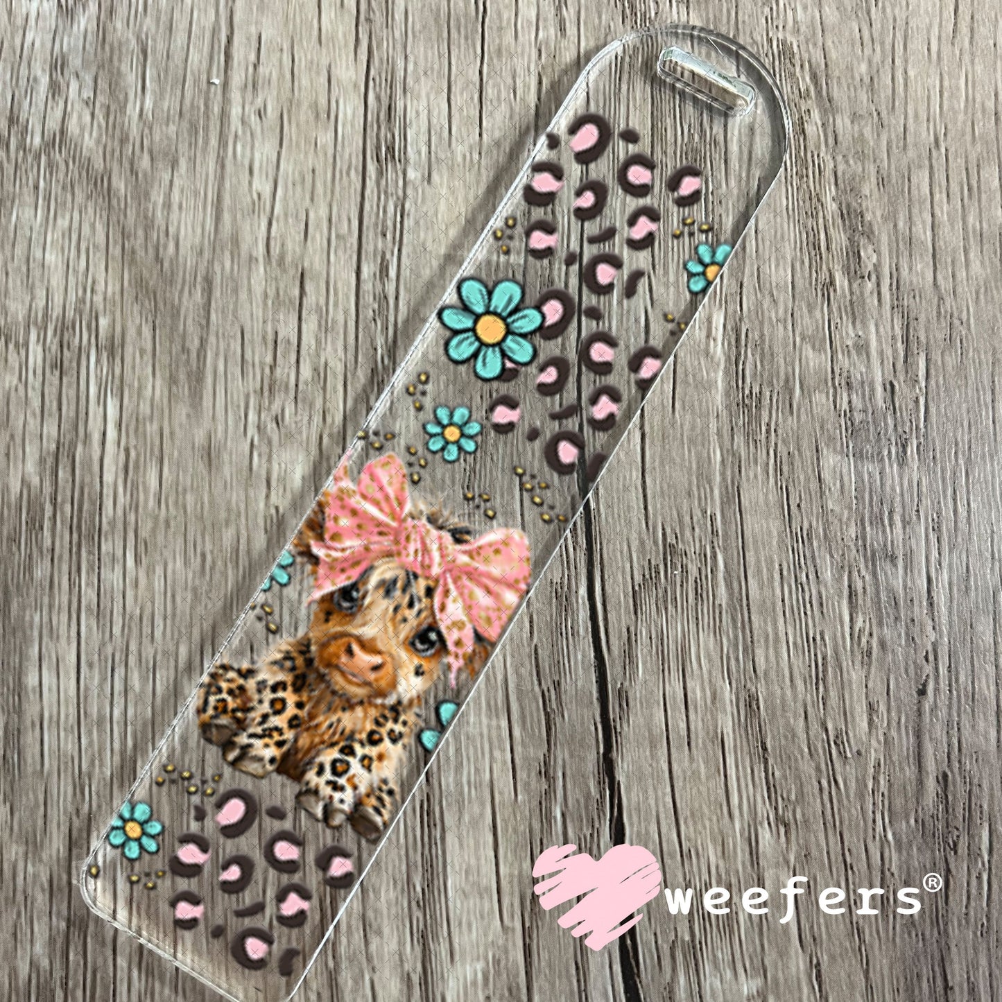UV DTF Cup Wraps - Leopard Highland Cow - Weefers Exclusive Bookmark Weefers