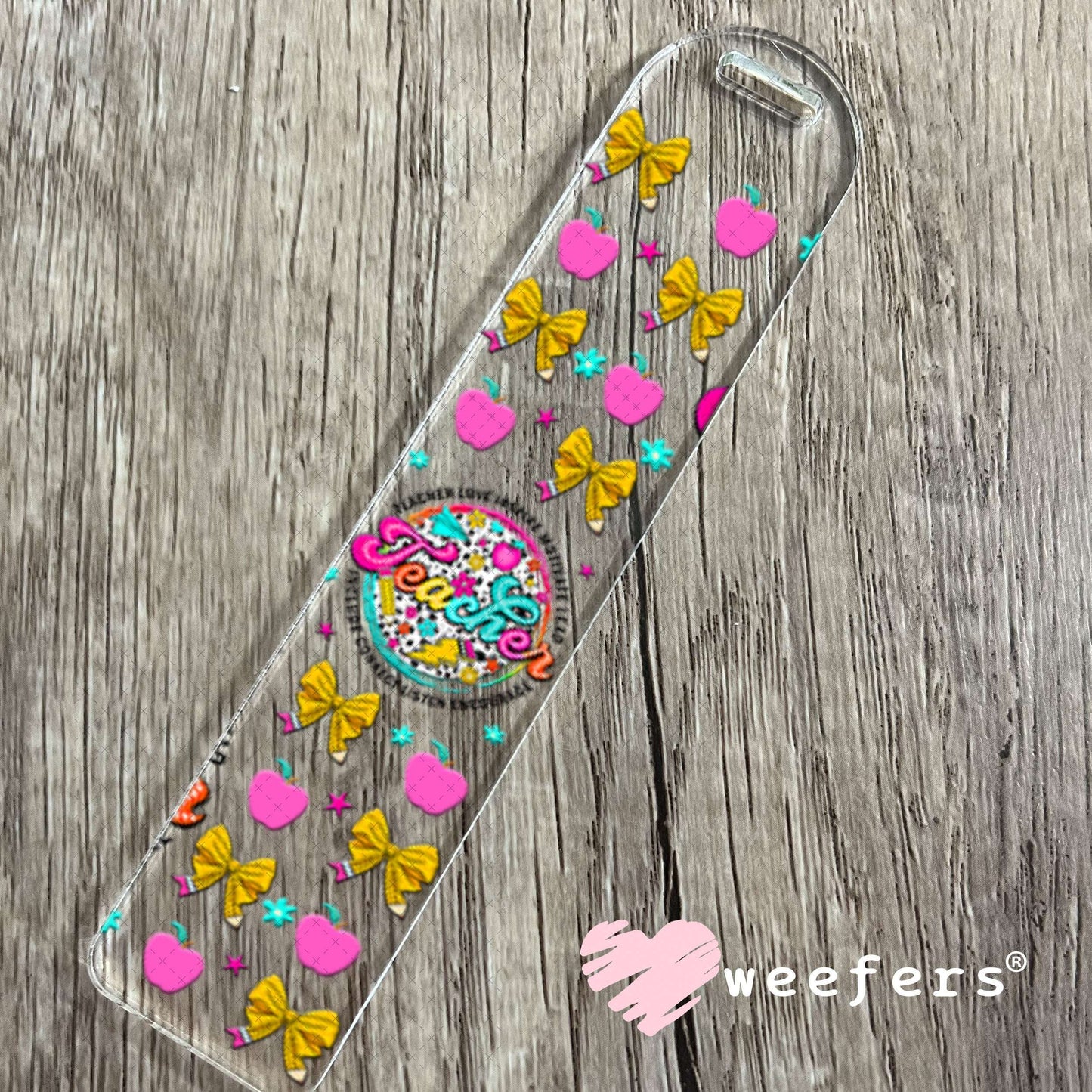 UV DTF Cup Wraps - Teacher Coquett Bows Bookmark Weefers