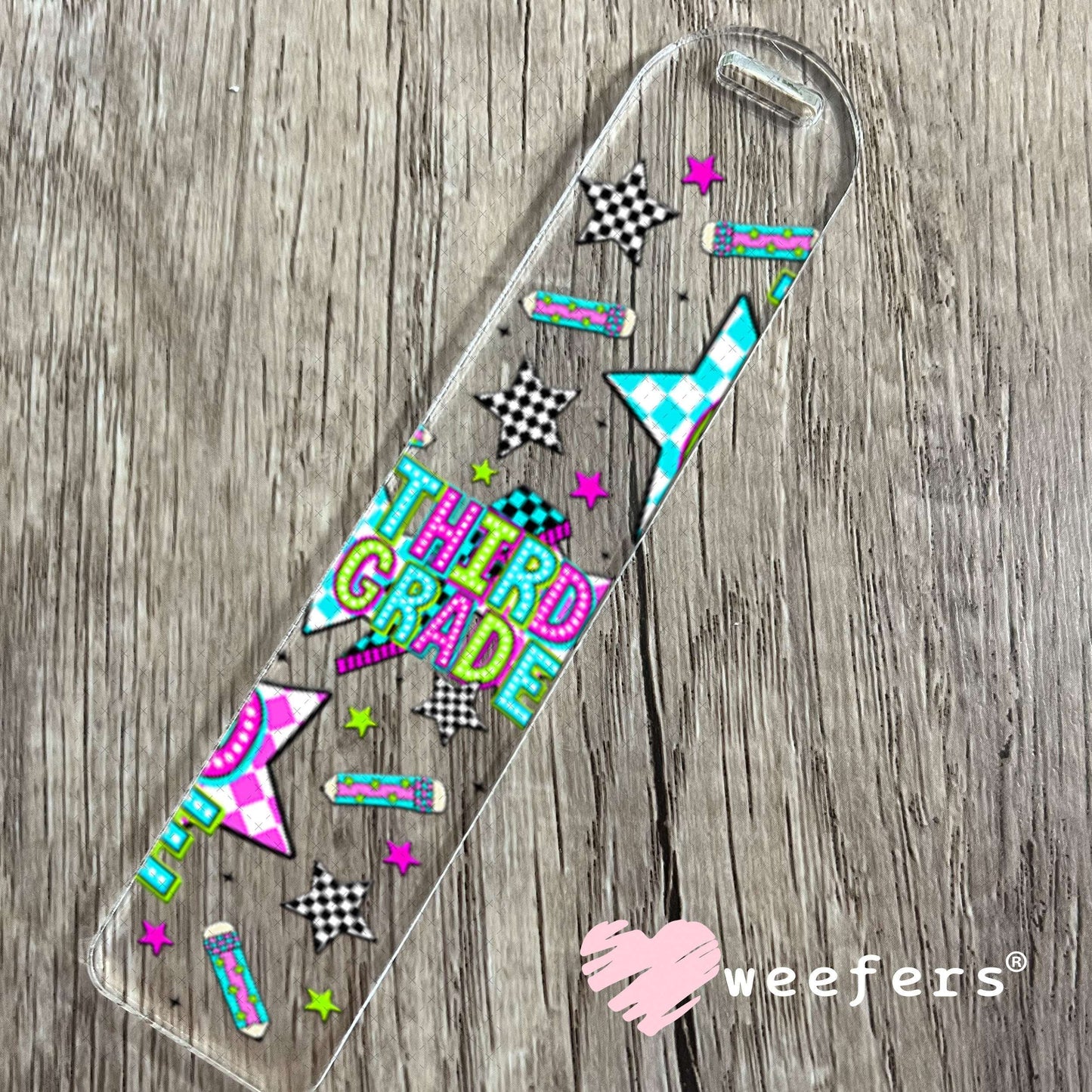 UV DTF Cup Wraps - Third Grade Checkered Bookmark Weefers