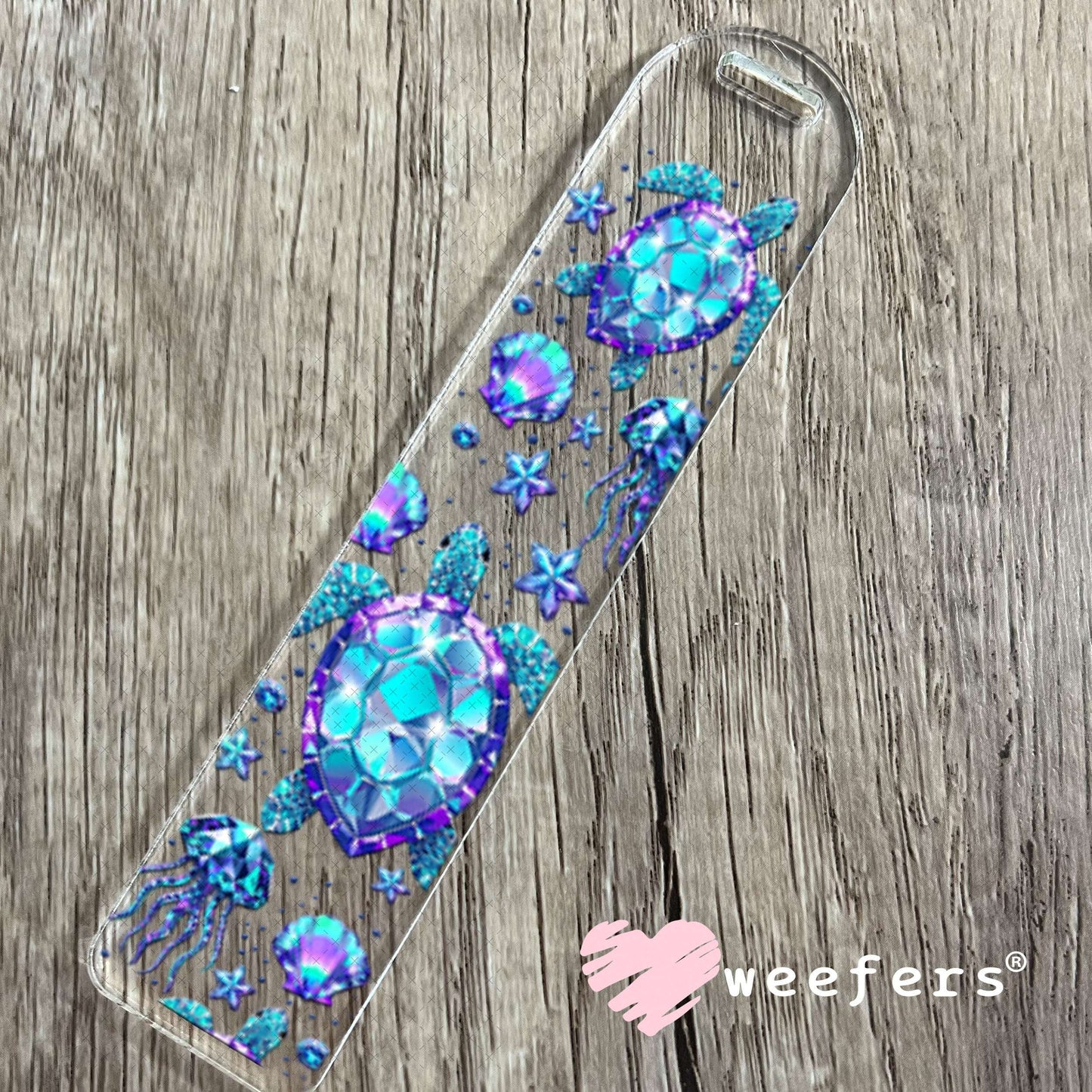 UV DTF Cup Wraps - Teal Blue Sea Turtles Bookmark Weefers
