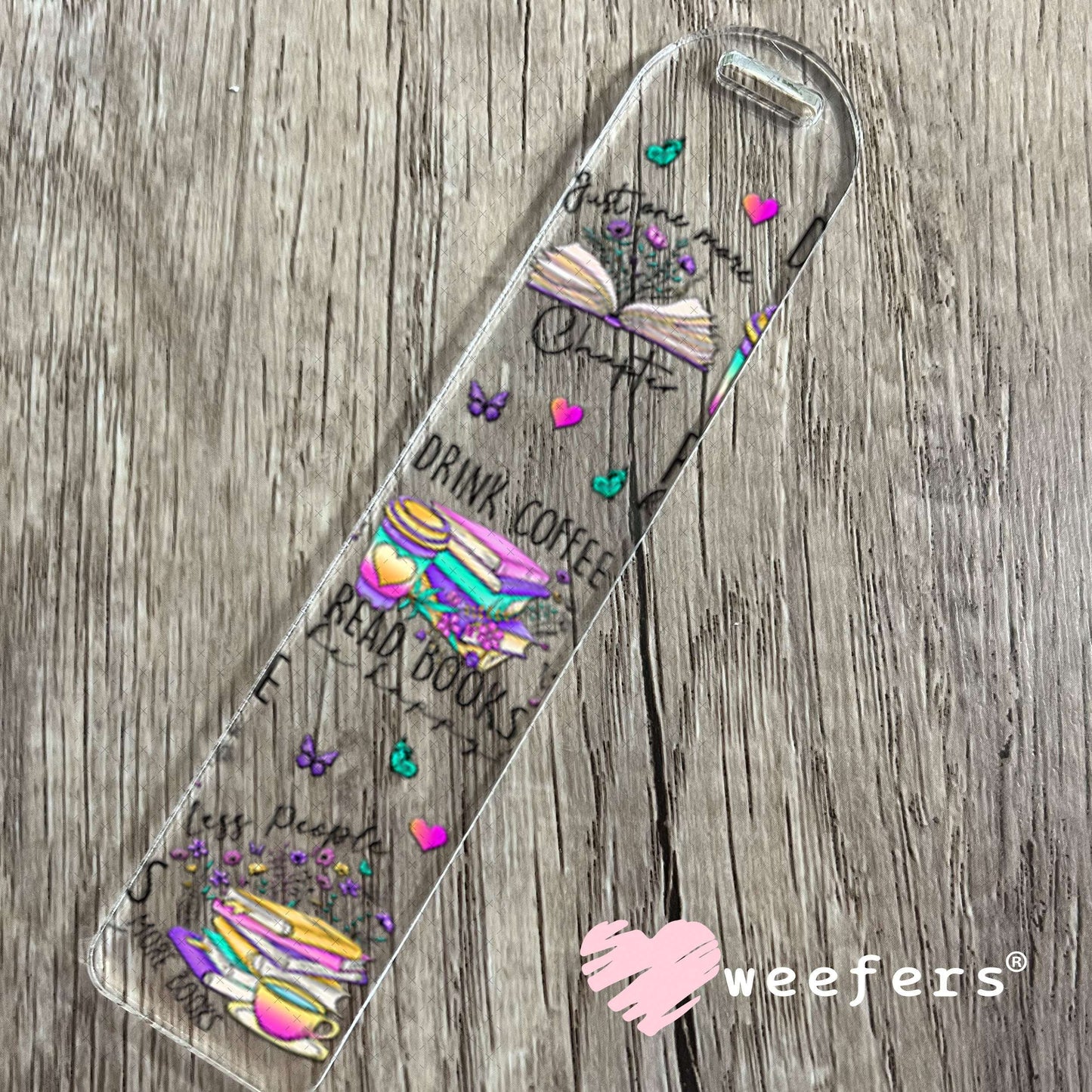 UV DTF Cup Wraps - Drink Coffee Read Books Be Happy Bookmark Weefers