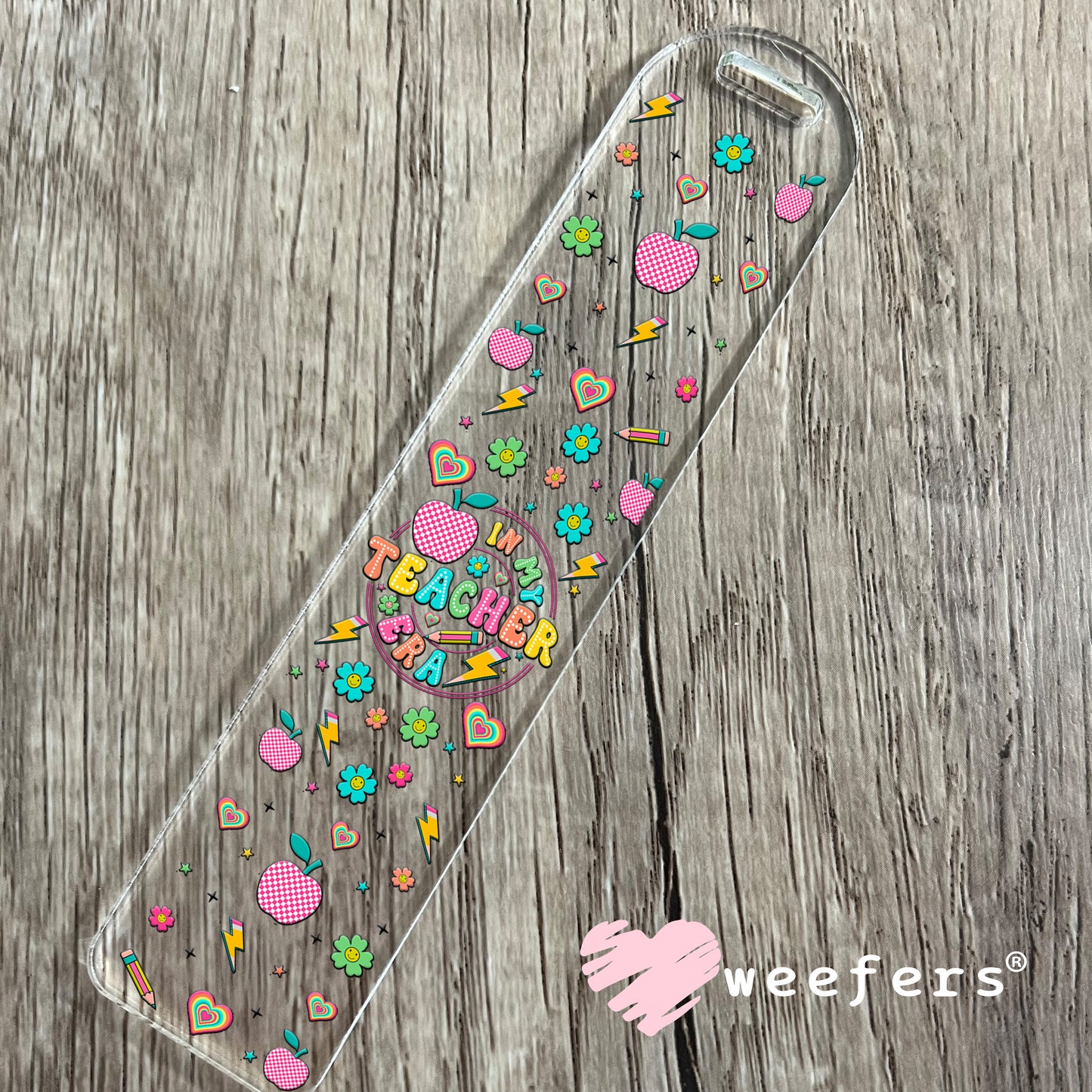 In My Teacher Era Flowers UV DTF Cup Wrap Bookmark Weefers