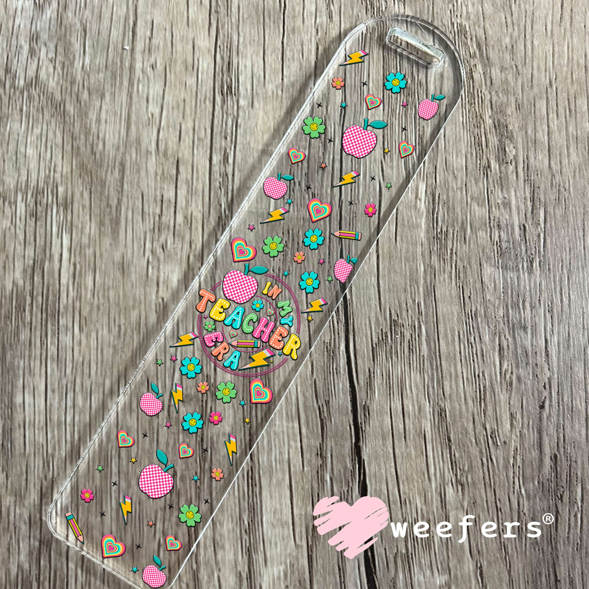 In My Teacher Era Flowers UV DTF Cup Wrap Bookmark Weefers
