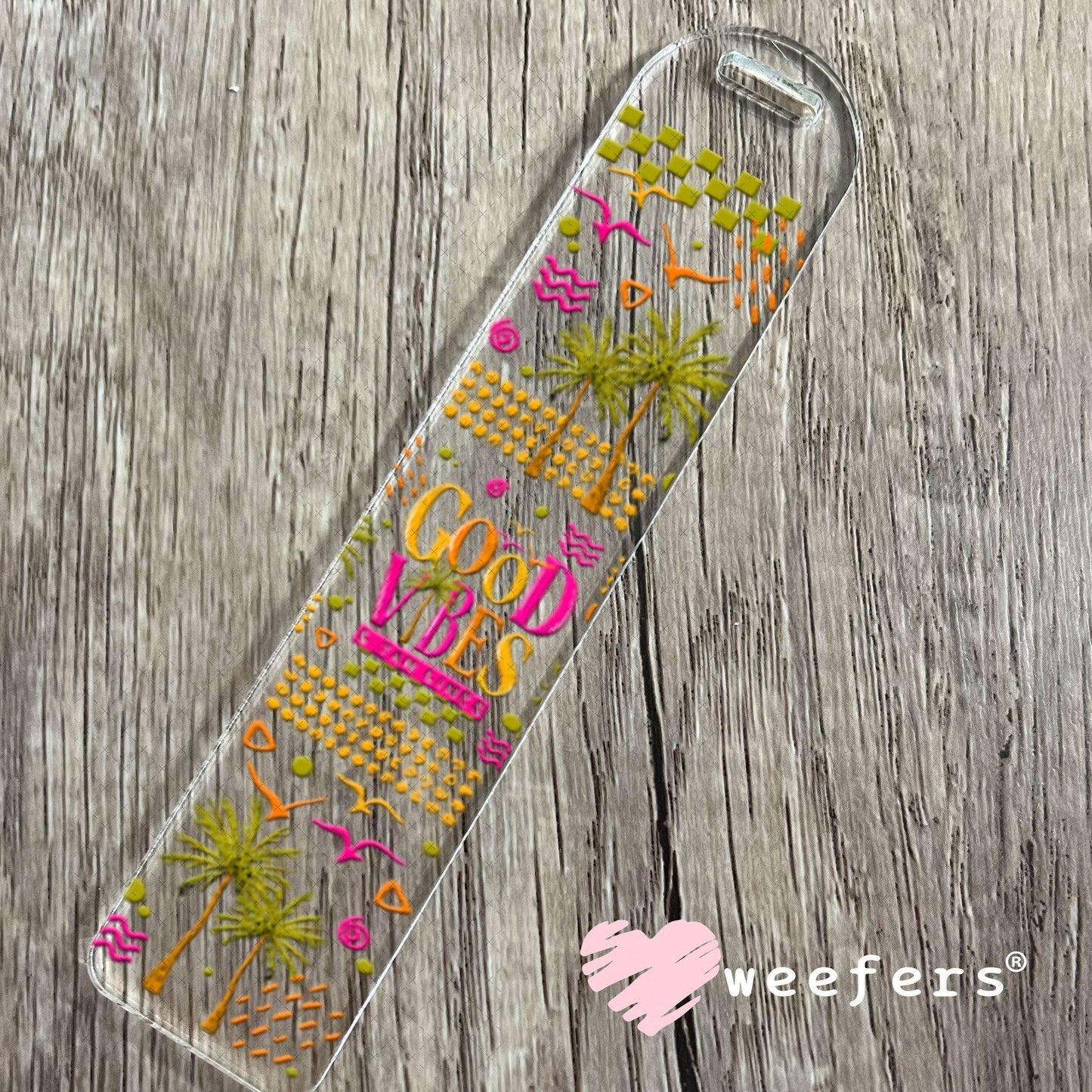UV DTF Cup Wraps - Good Vibes Green Pink Bookmark Weefers