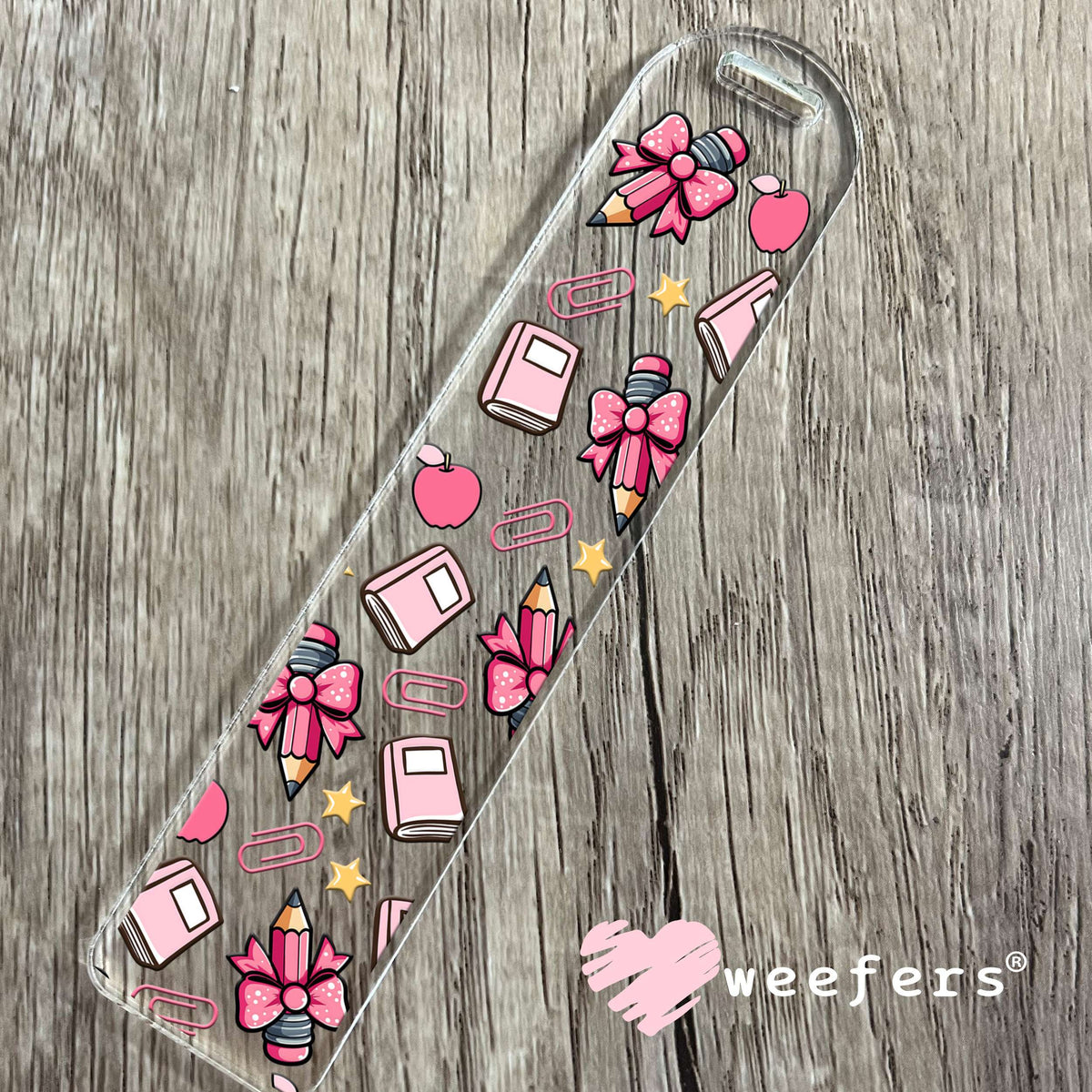 Teacher Pink Coquette UV DTF Cup Wrap Bookmark Weefers