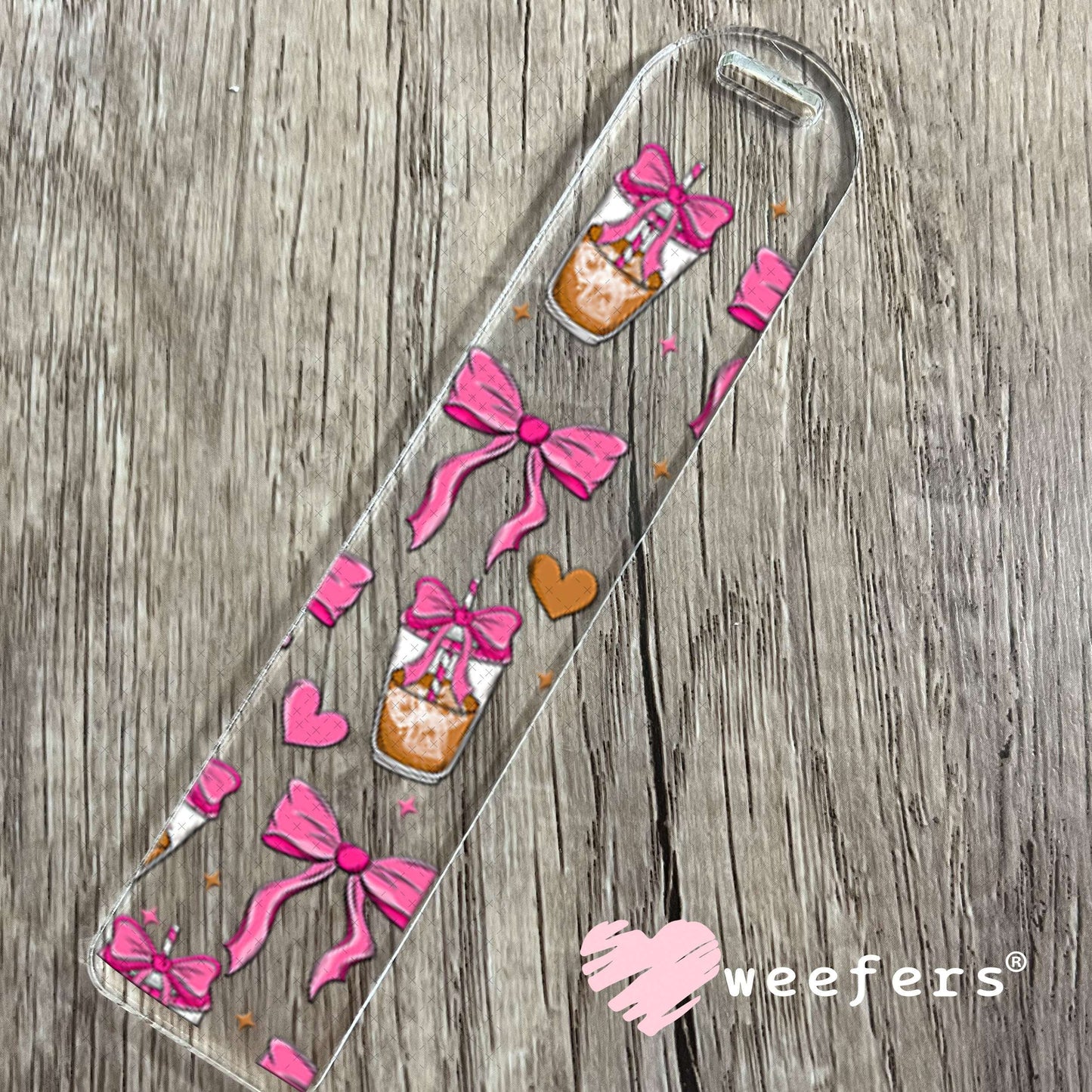 UV DTF Cup Wraps - Coquette Pink Coffee Bookmark Weefers