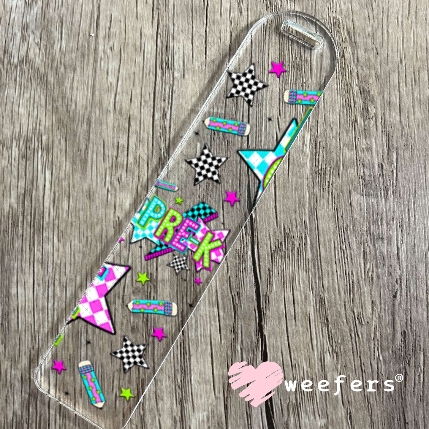 UV DTF Cup Wraps - Pre-K Checkered Bookmark Weefers