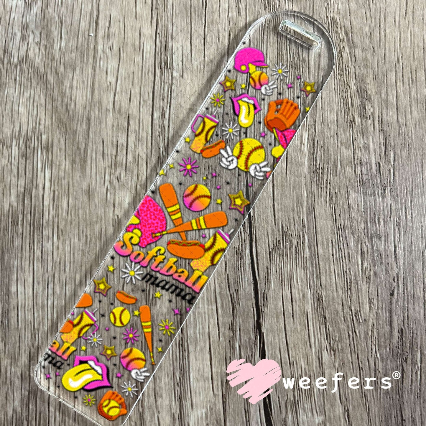 UV DTF Cup Wraps - Softball Mama Retro Bookmark Weefers