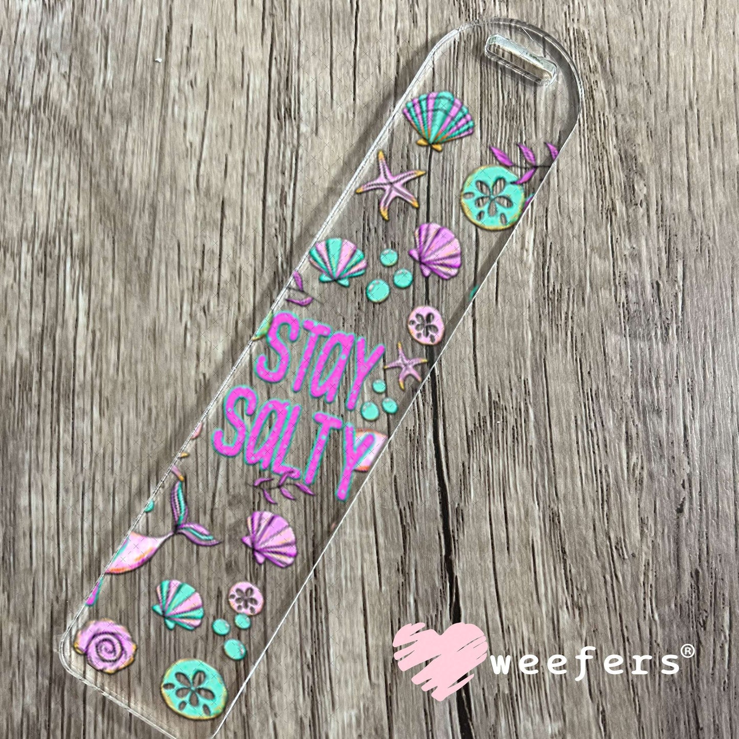 UV DTF Cup Wraps - Stay Salty Teal Purple Bookmark Weefers