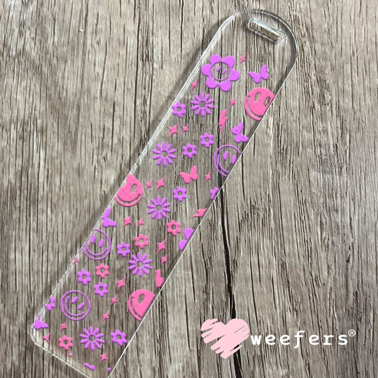 UV DTF Cup Wraps - Happy Purple and Pink Faces Bookmark Weefers