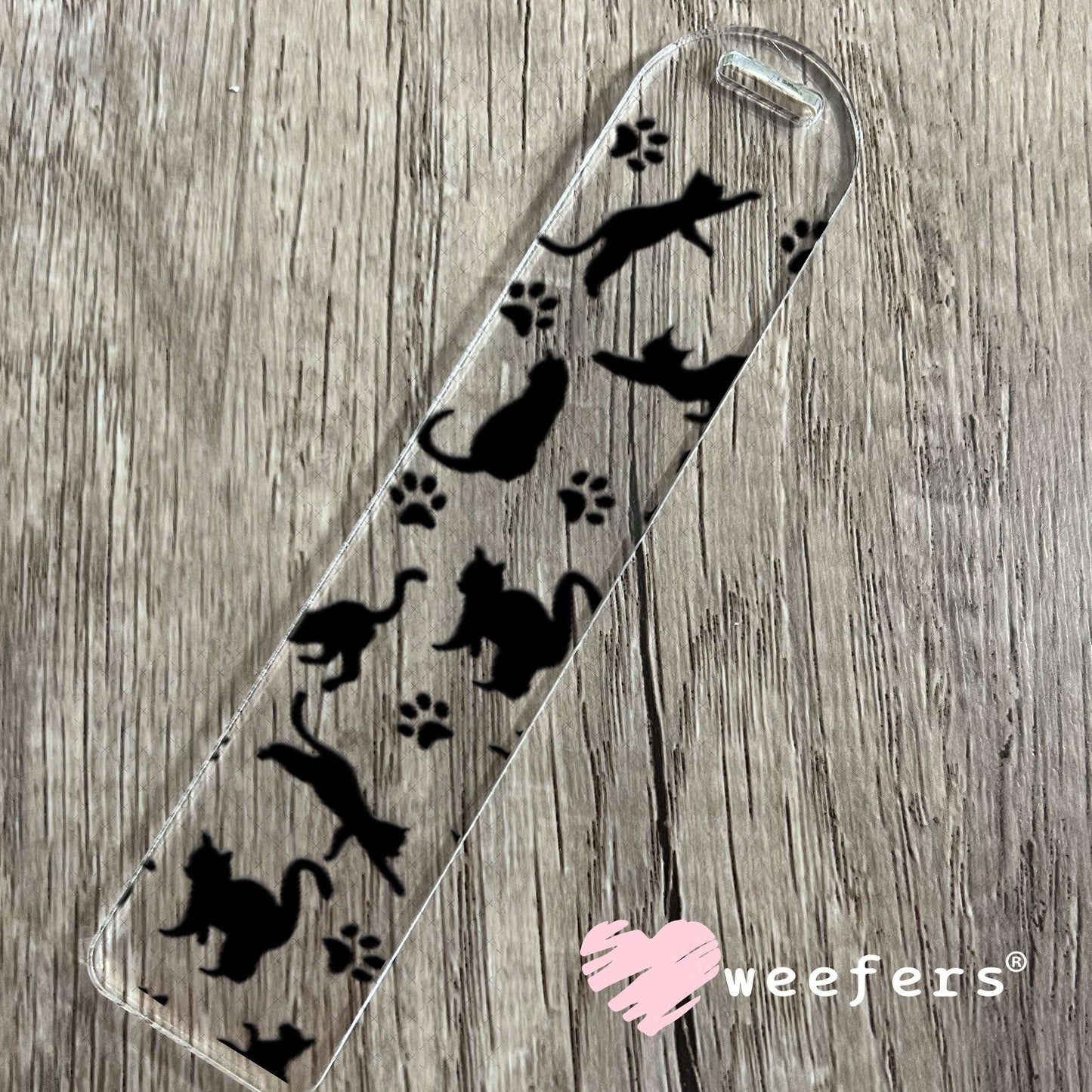 UV DTF Cup Wraps - Black Playful Cats Bookmark Weefers