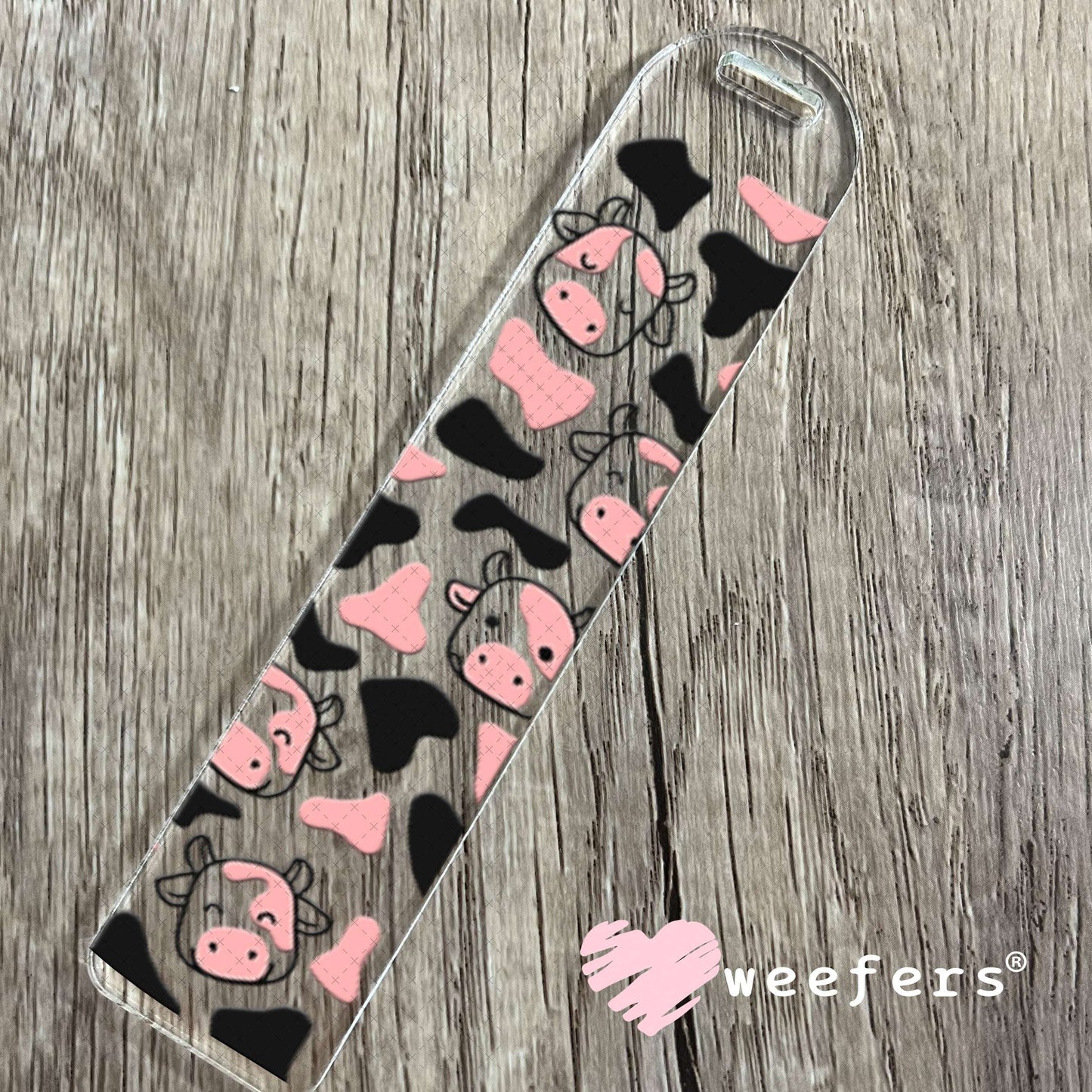 UV DTF Cup Wraps - Pink and Black Cows Bookmark Weefers