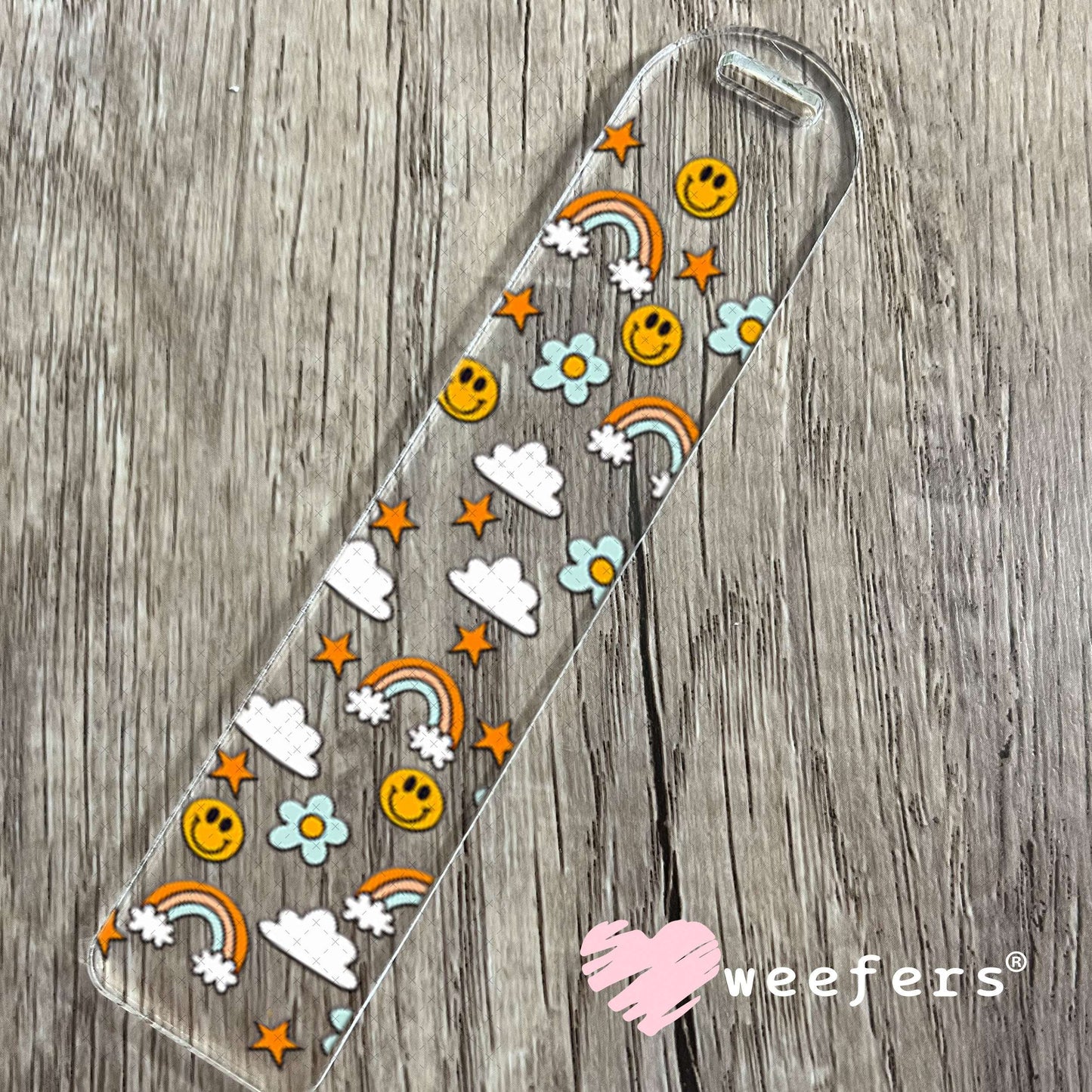 UV DTF Cup Wraps - Rainbow Happy Faces Bookmark Weefers