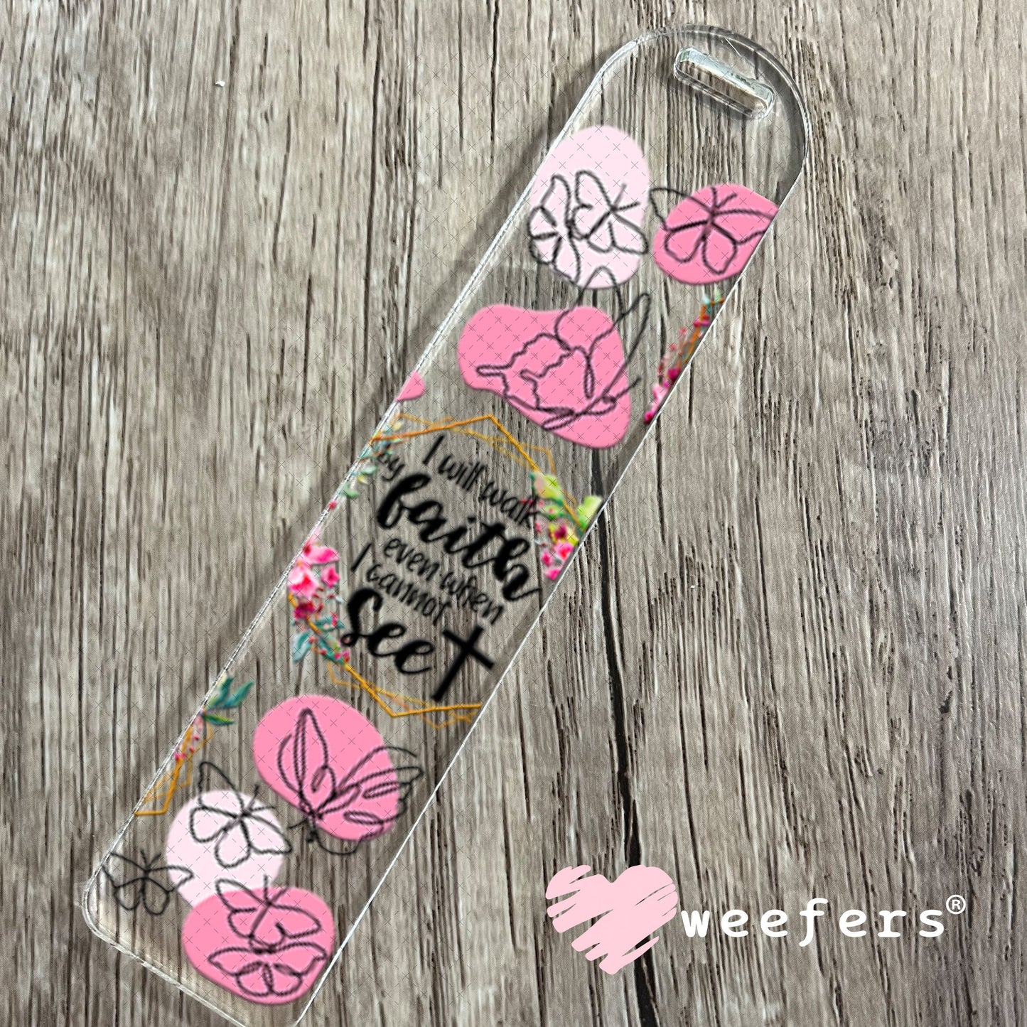 UV DTF Cup Wraps - I will Walk by Faith Bookmark Weefers