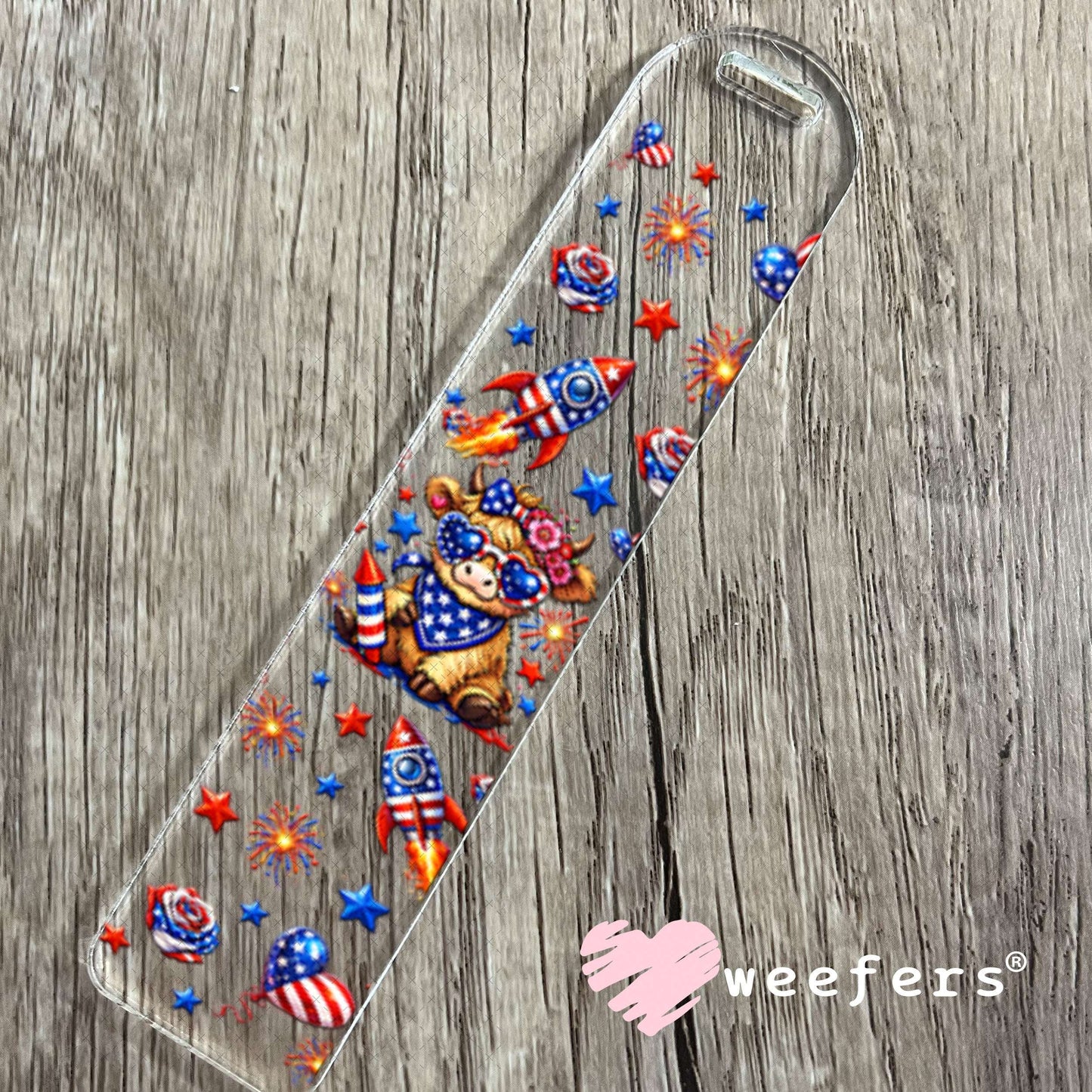 UV DTF Cup Wraps - USA Highland Cow Bookmark Weefers