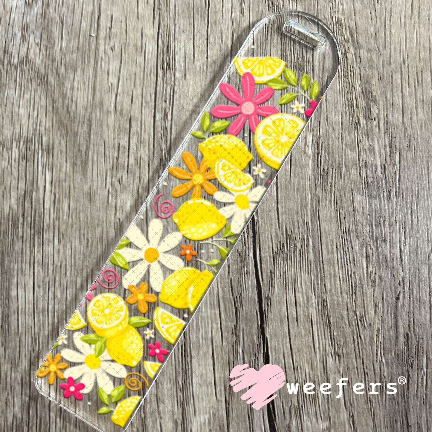 UV DTF Cup Wraps - Lemons and Hot Pink Daisies Bookmark Weefers