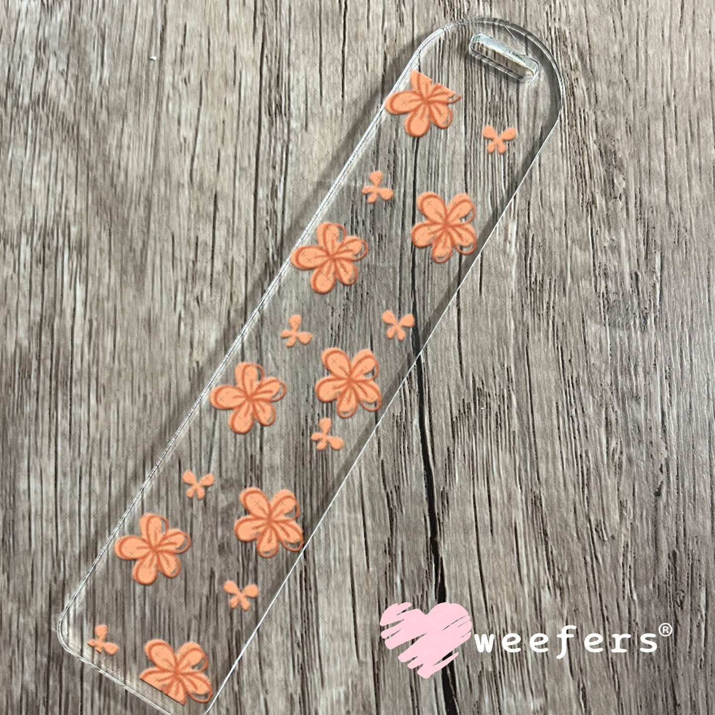 UV DTF Cup Wraps - Peach Flowers Bookmark Weefers