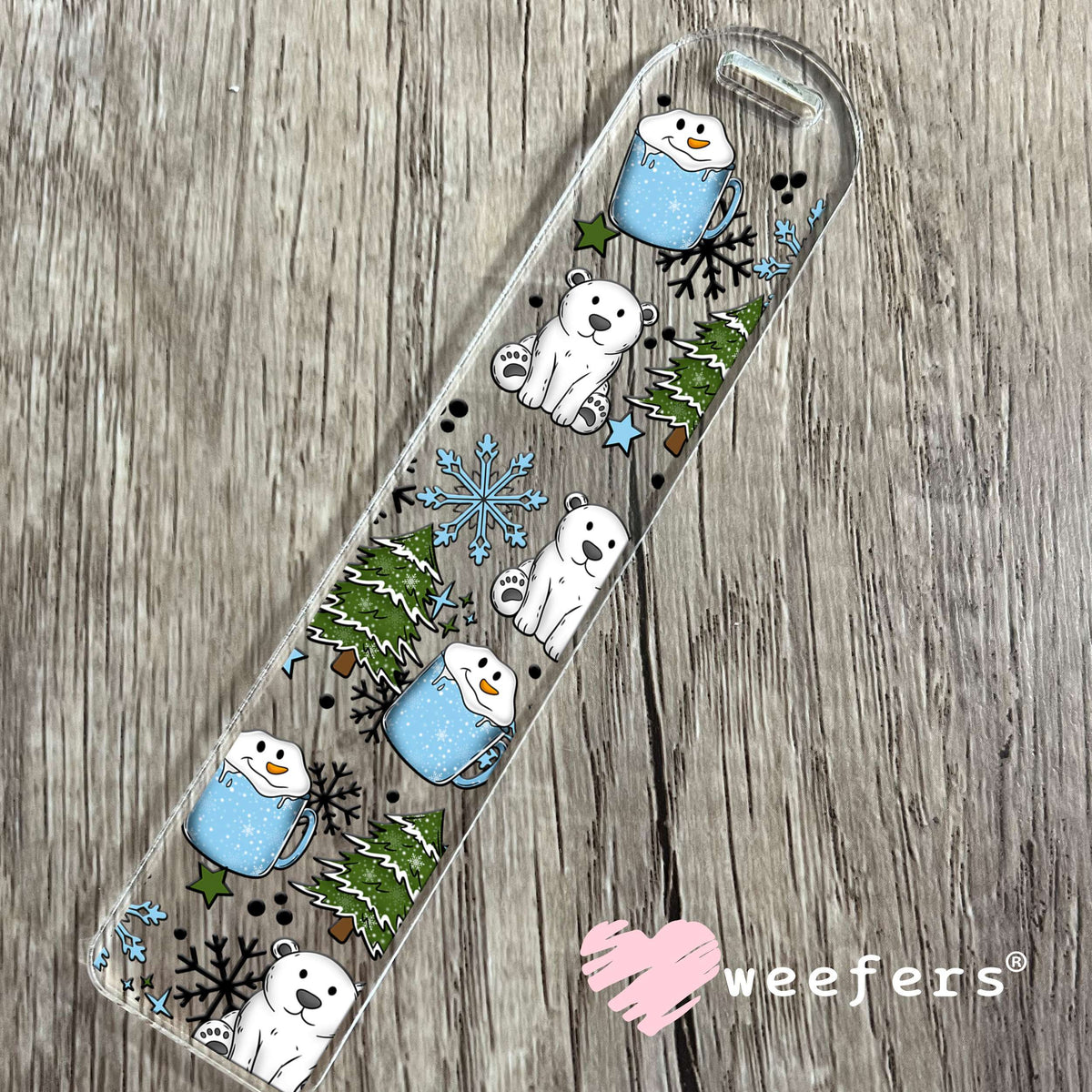 Polar Bear Hot Chocolate UV DTF Cup Wrap Bookmark Weefers