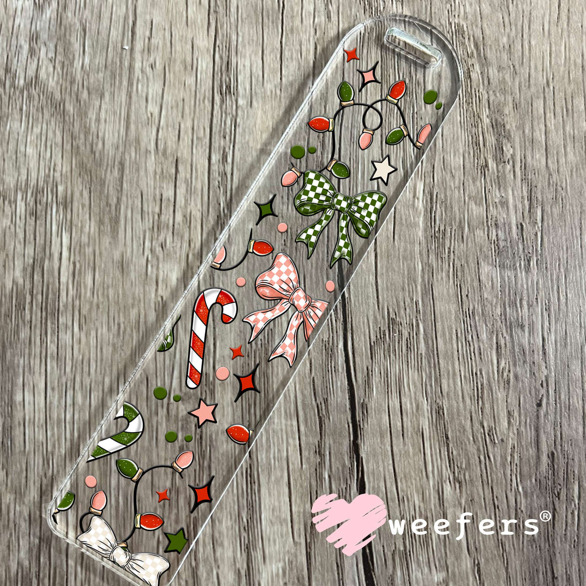 Christmas Bows and Candy Canes UV DTF Cup Wrap Bookmark Weefers