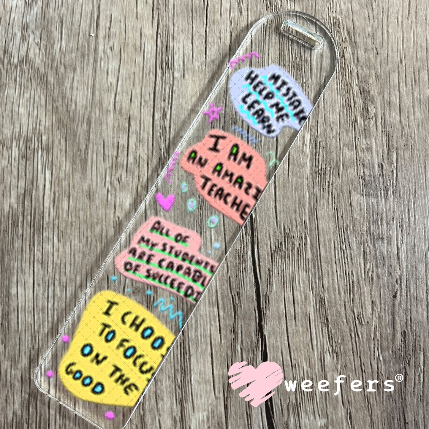 UV DTF Cup Wraps - Teacher Daily Affirmations Bookmark Weefers