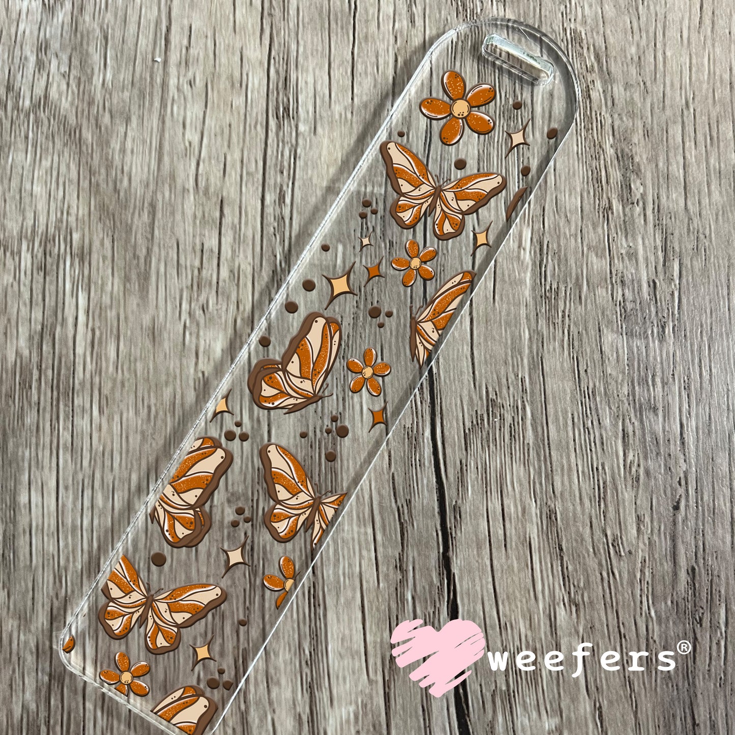 Brown Butterflies UV DTF Cup Wrap Bookmark Weefers