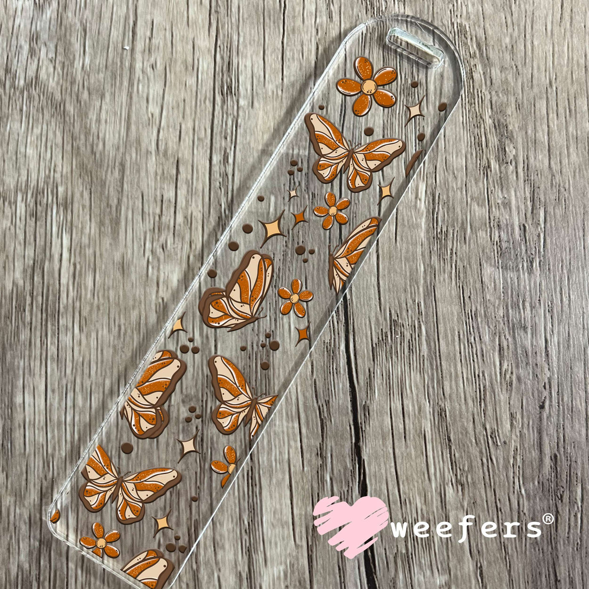 Brown Butterflies UV DTF Cup Wrap Bookmark Weefers