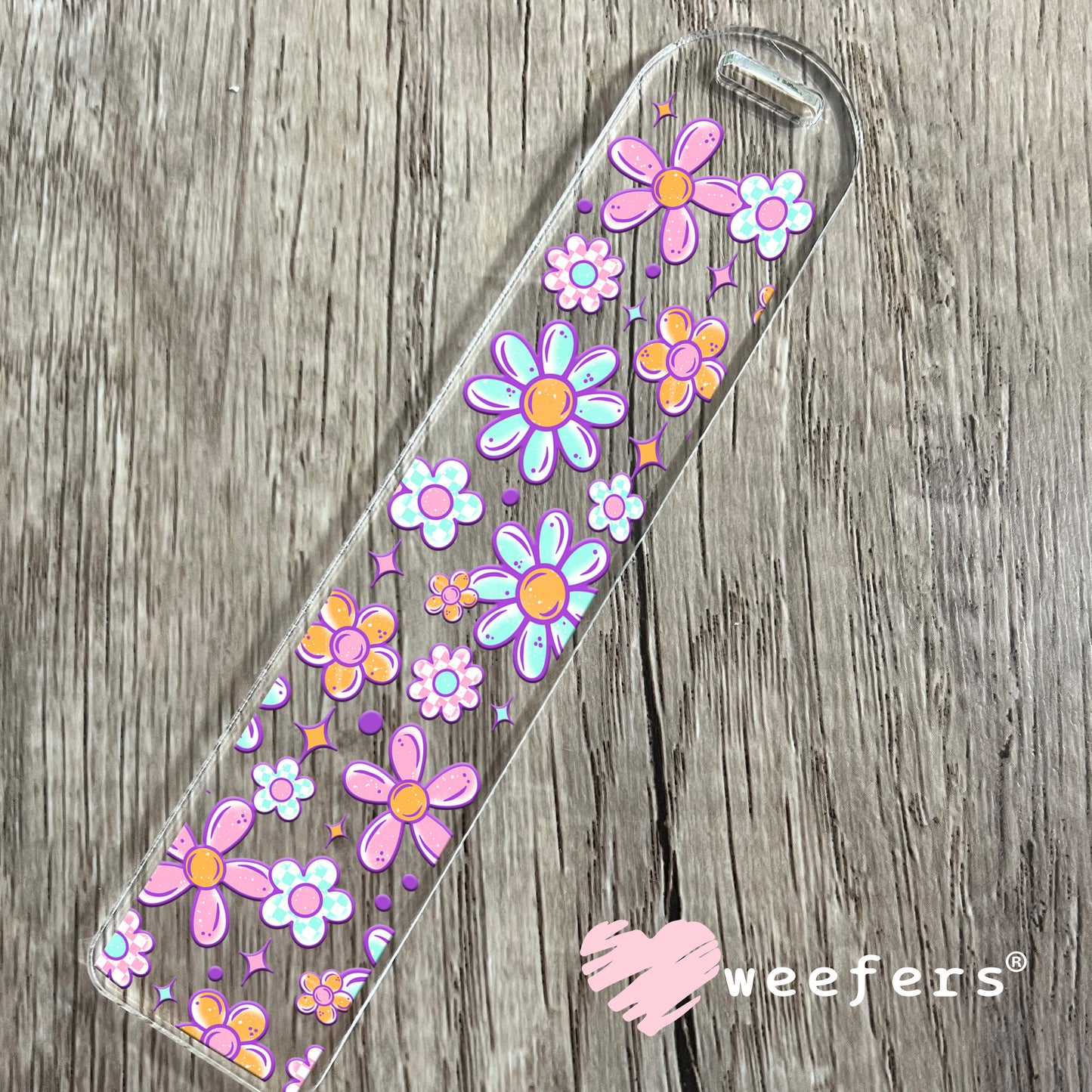 Purple and Pink Flowers UV DTF Cup Wrap Bookmark Weefers