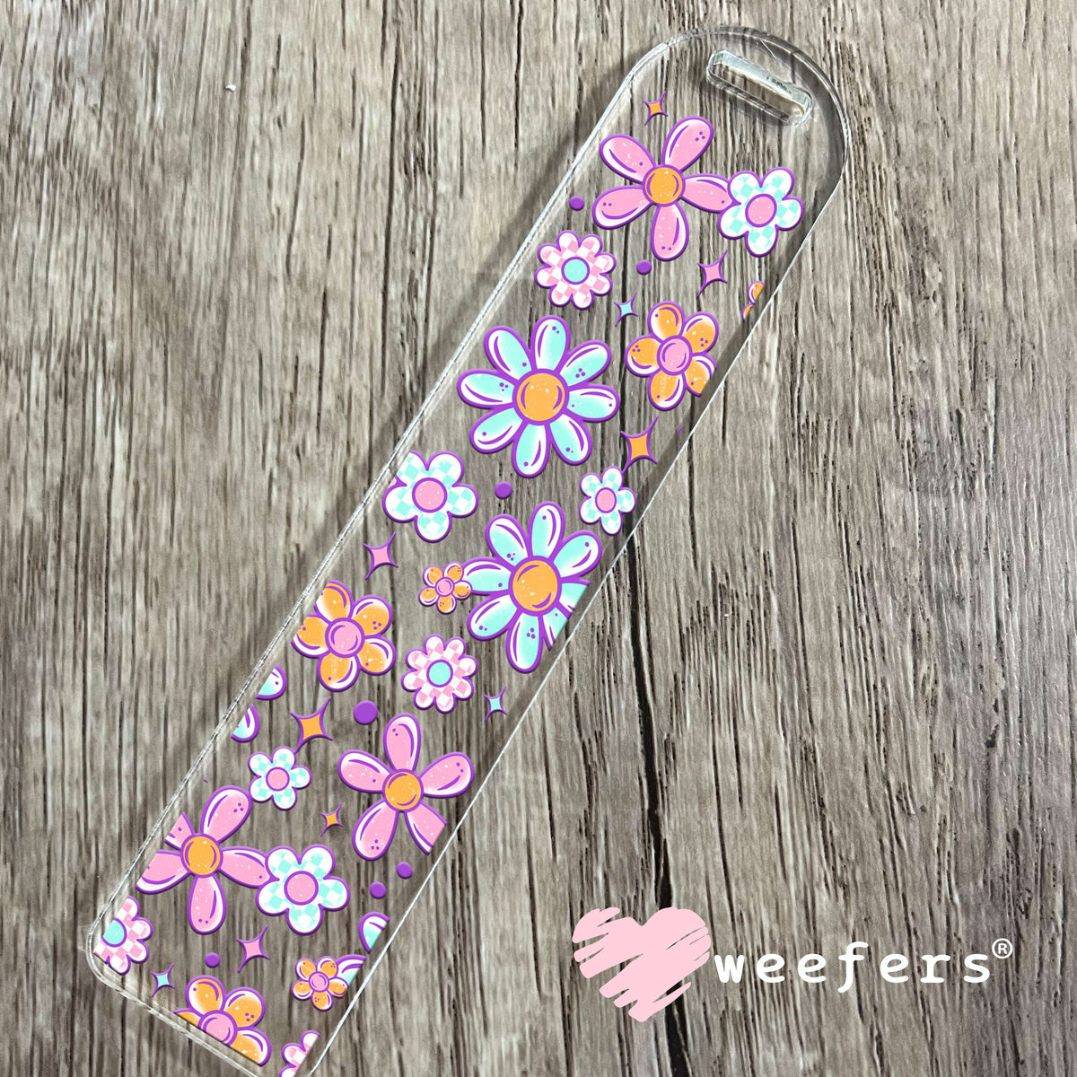 Purple and Pink Flowers UV DTF Cup Wrap Bookmark Weefers