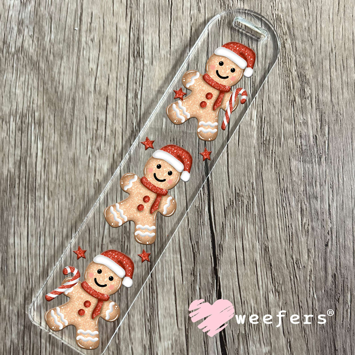 Gingerbread Trio Christmas UV DTF Decal Bookmark Weefers