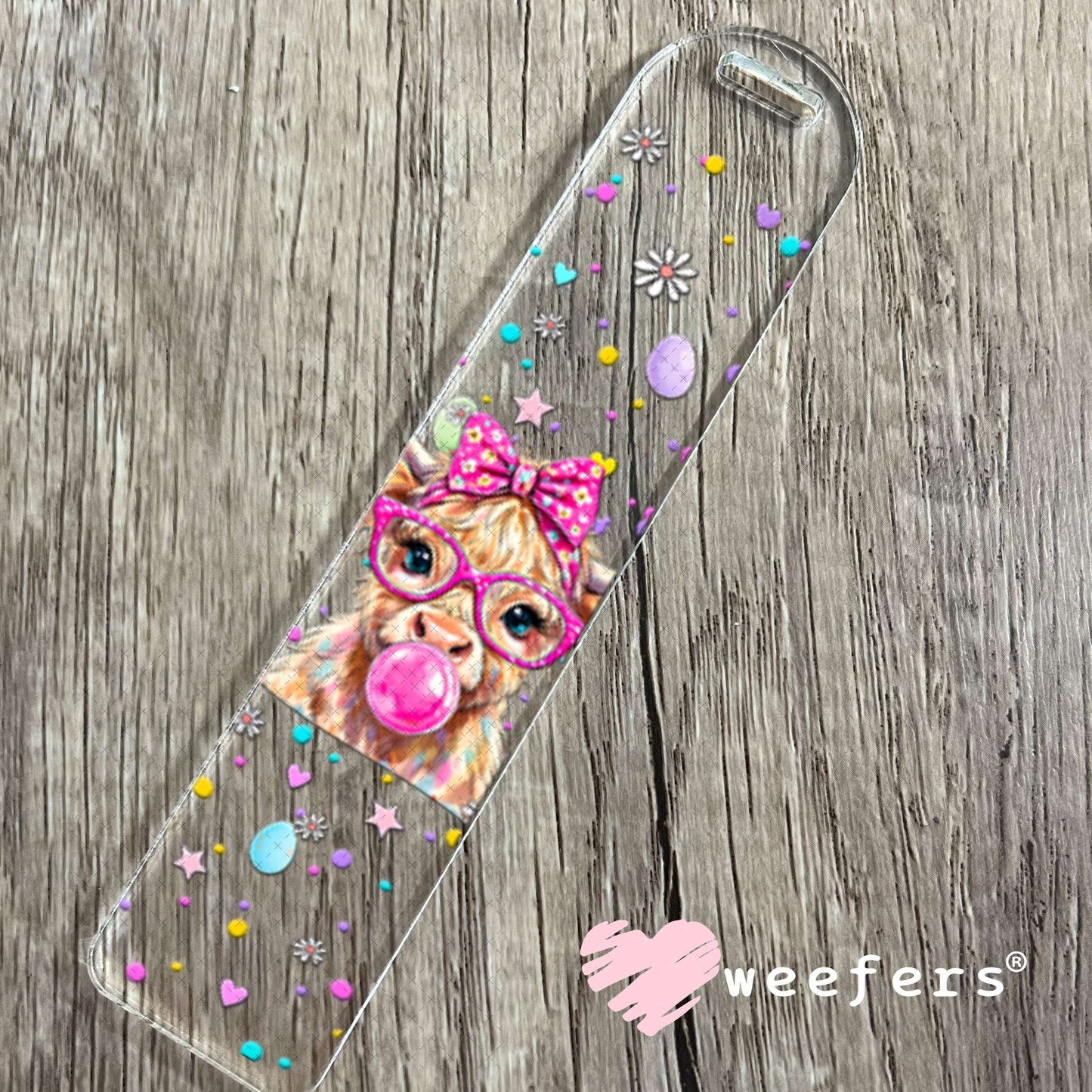 UV DTF Cup Wraps - Bubble Blowing Cow Easter Bookmark Weefers