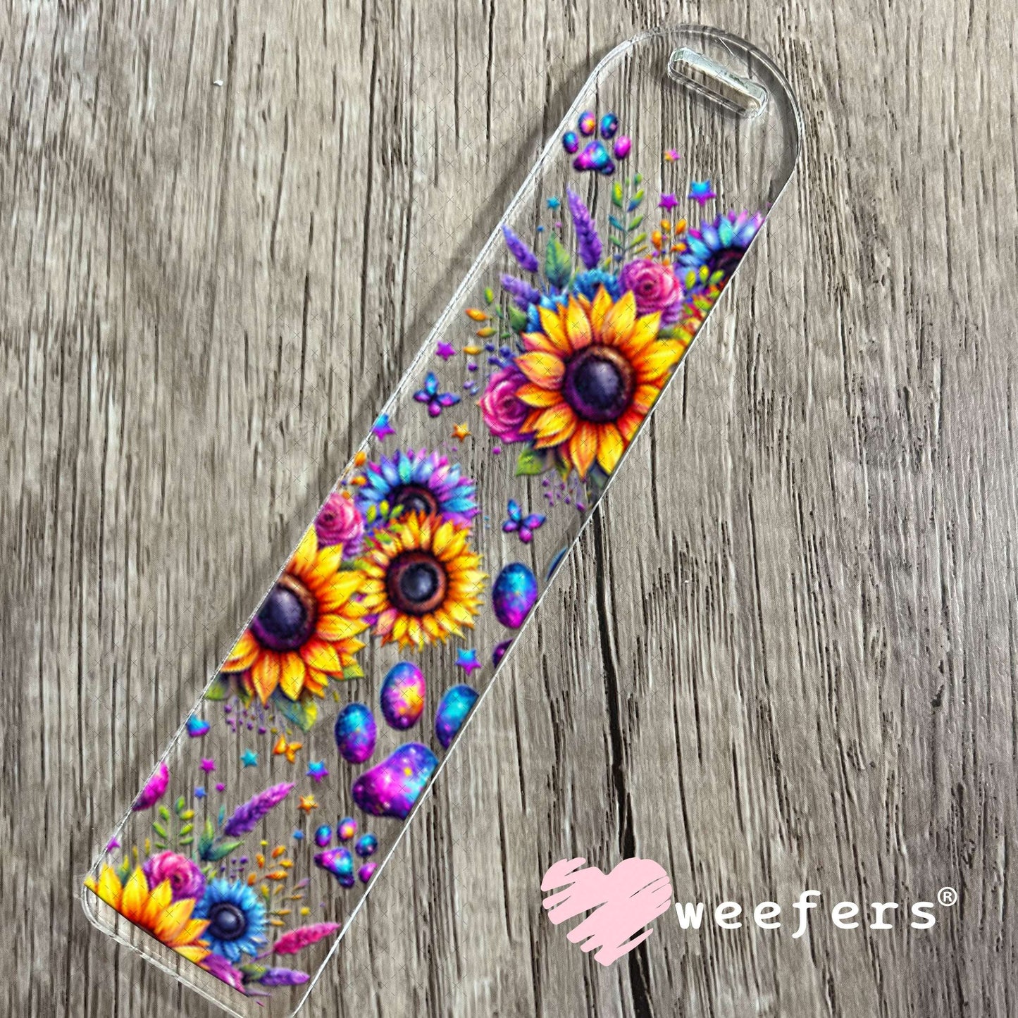 UV DTF Cup Wraps - Colorful Paws and Sunflowers Bookmark Weefers