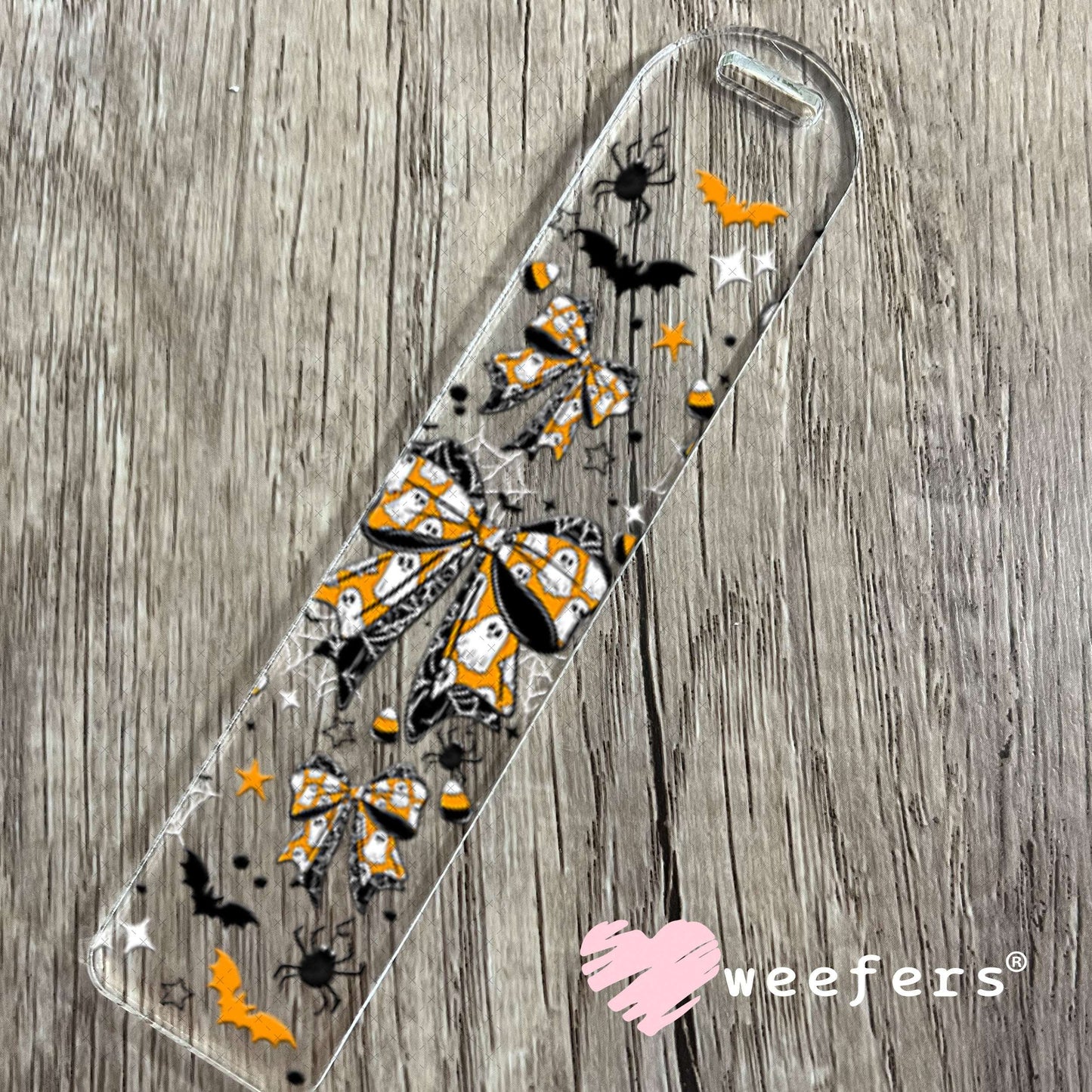 UV DTF Cup Wraps - Halloween Orange and Black Bows Bookmark Weefers