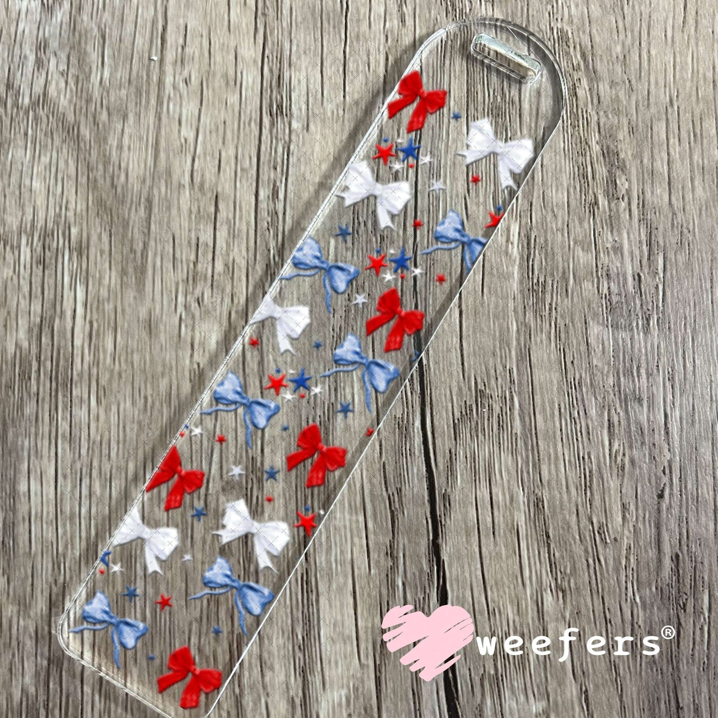 UV DTF Cup Wraps - Patriot 4th of July Bows Bookmark Weefers