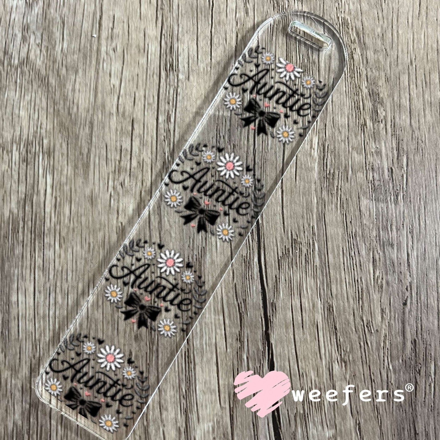 UV DTF Cup Wraps - Auntie Black Bows Bookmark Weefers