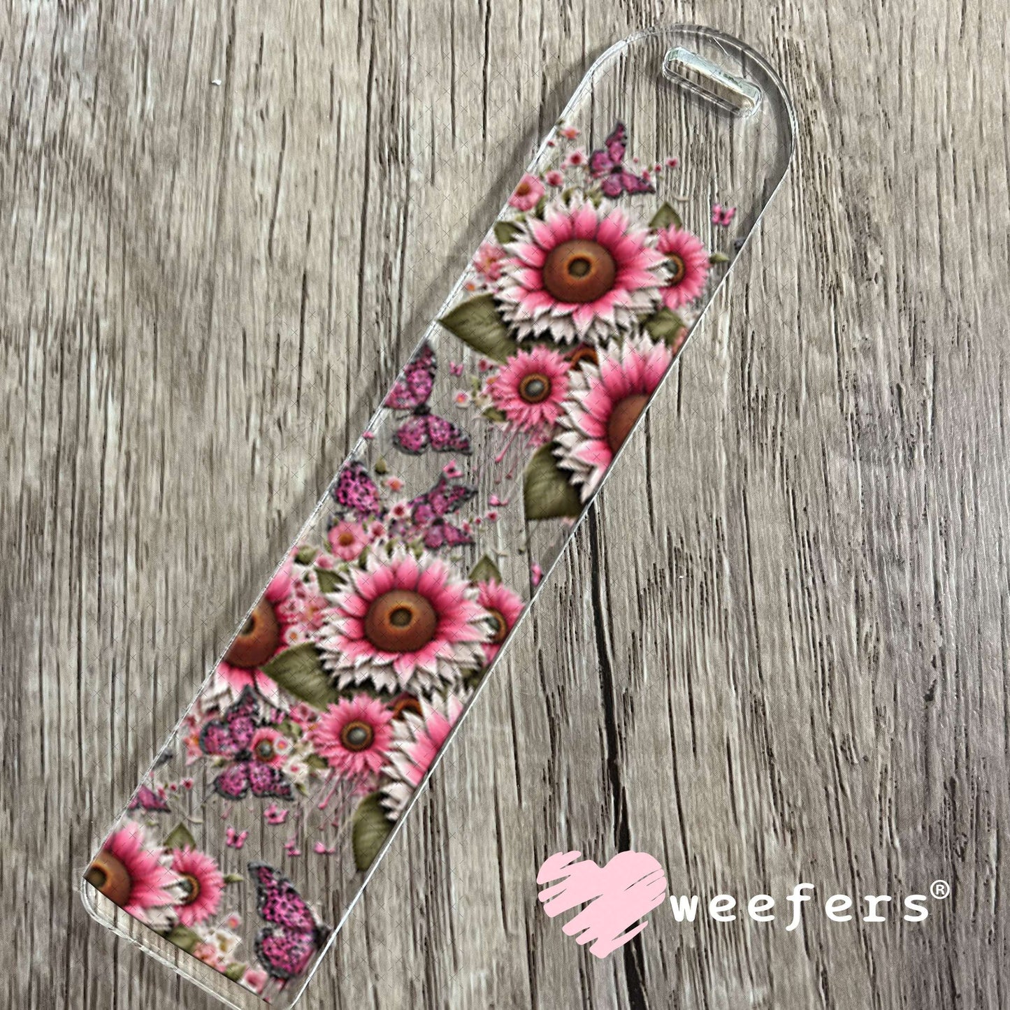 UV DTF Cup Wraps - Pink Sunflowers Bookmark Weefers