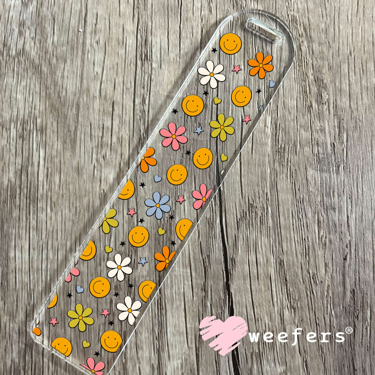Smile Faces Flowers UV DTF Cup Wrap Bookmark Weefers