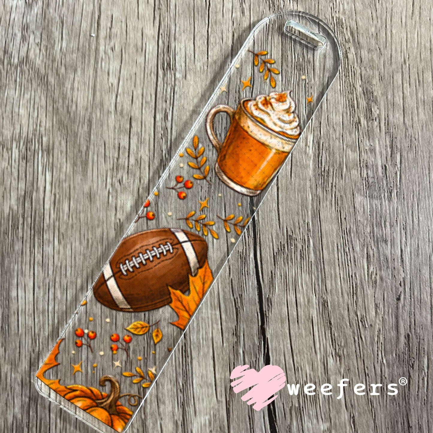 UV DTF Cup Wraps - Fall Coffee and Football Bookmark Weefers