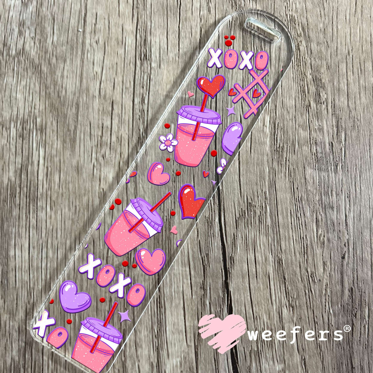 XOXO Valentine Drinks UV DTF Cup Wrap Bookmark Weefers
