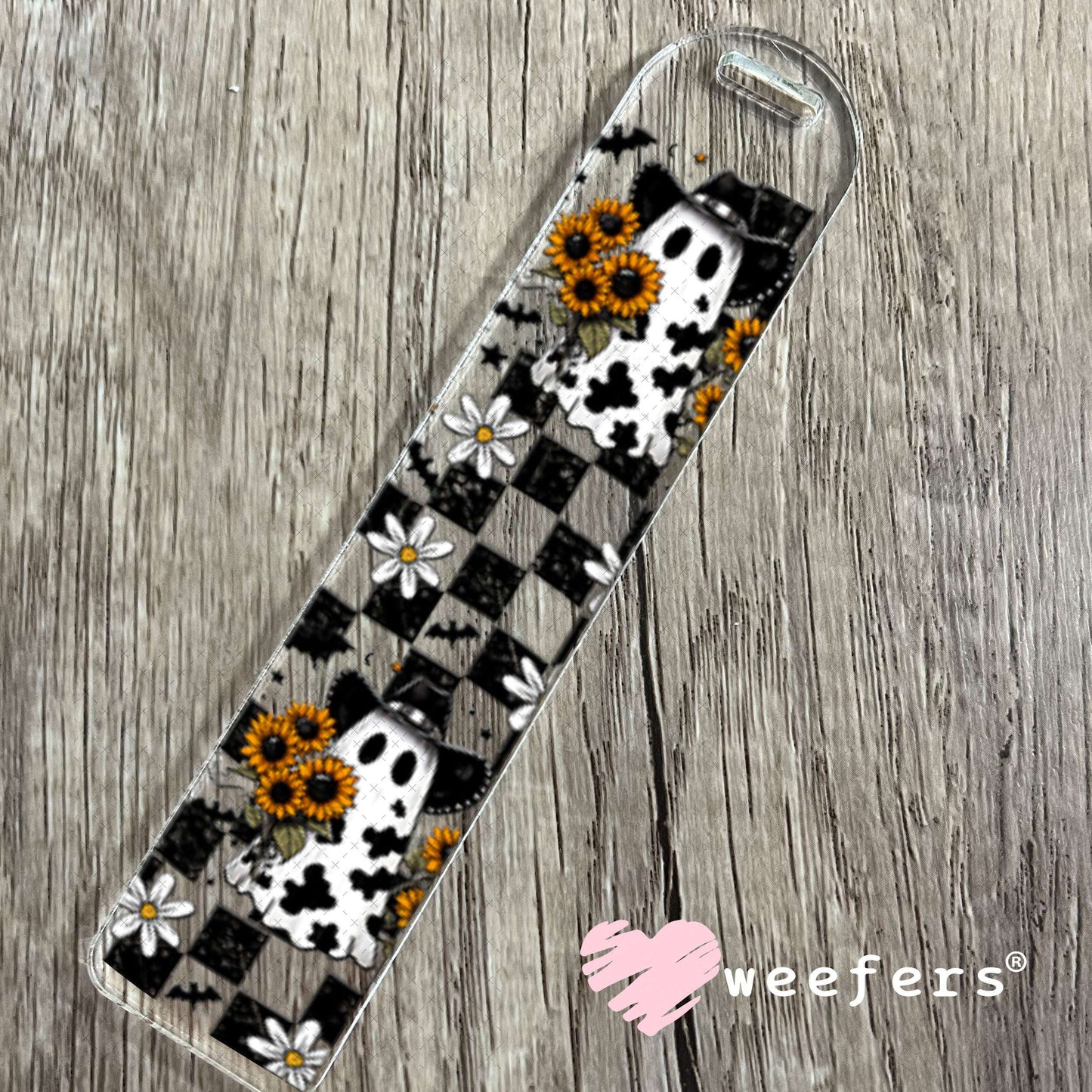 UV DTF Cup Wraps - Cowprint Ghosts Sunflowers - Weefers® Exclusive Bookmark Weefers