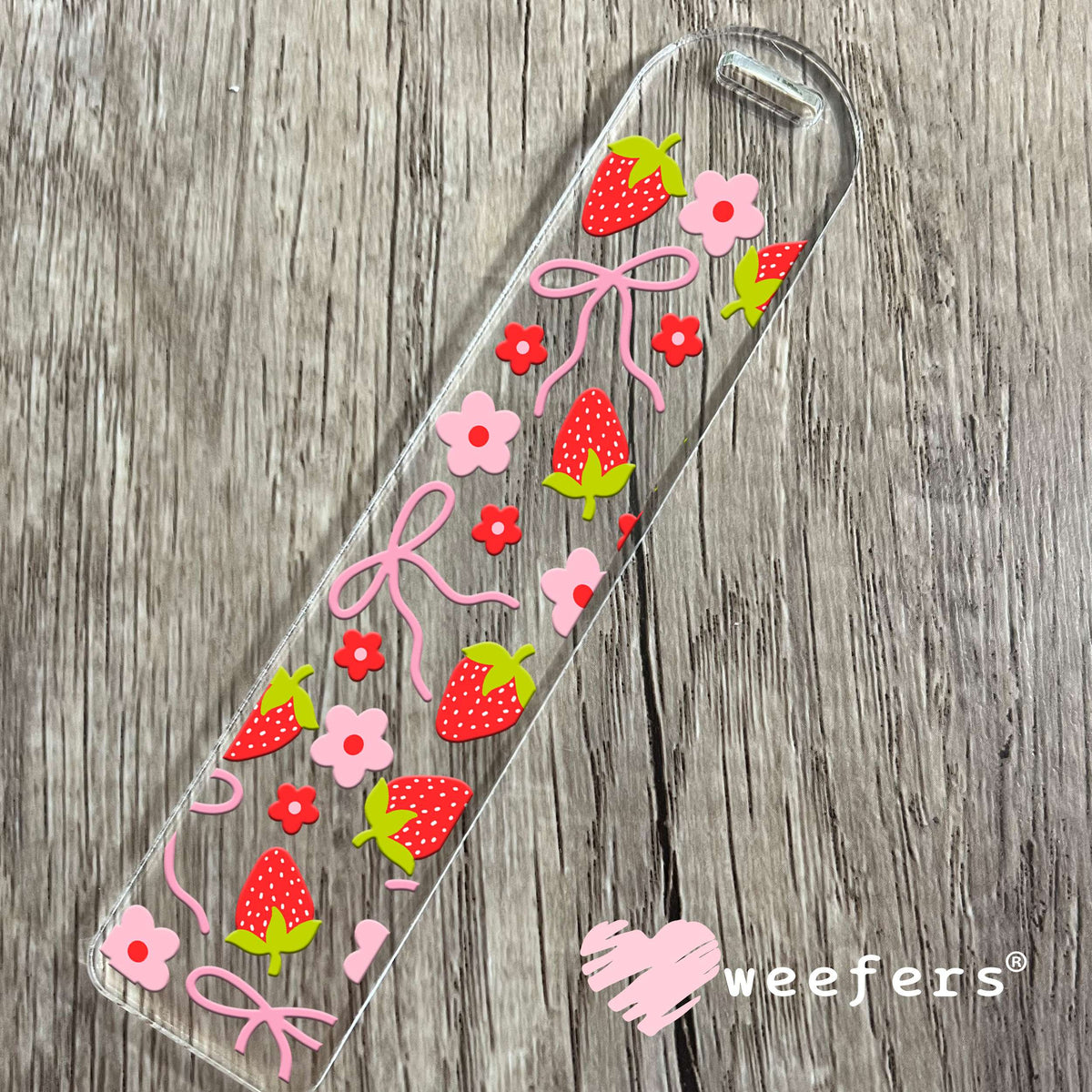 Strawberries, Flowers, Bows Oh My UV DTF Cup Wrap Bookmark Weefers
