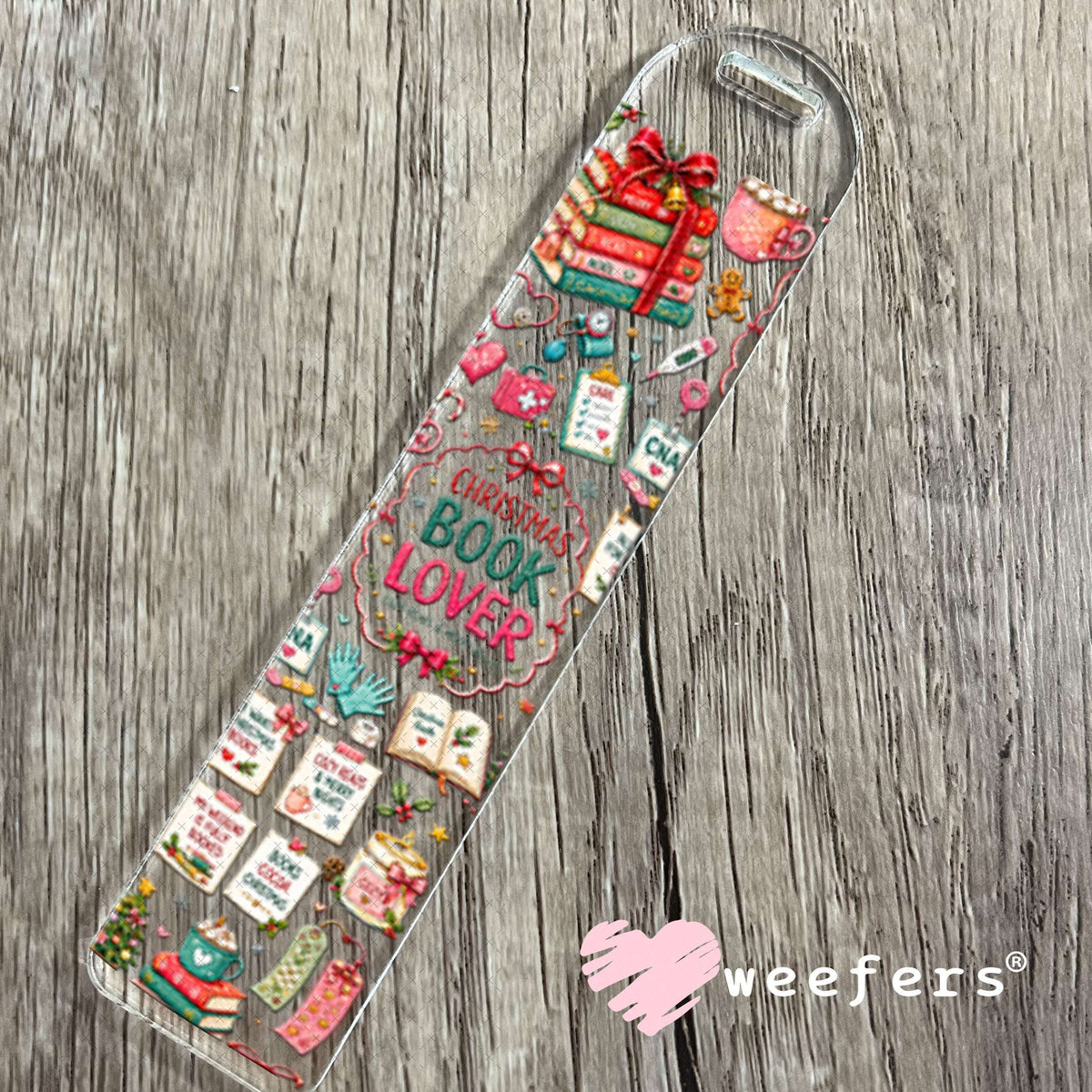 UV DTF Cup Wraps - Christmas Book Lover Bookmark Weefers