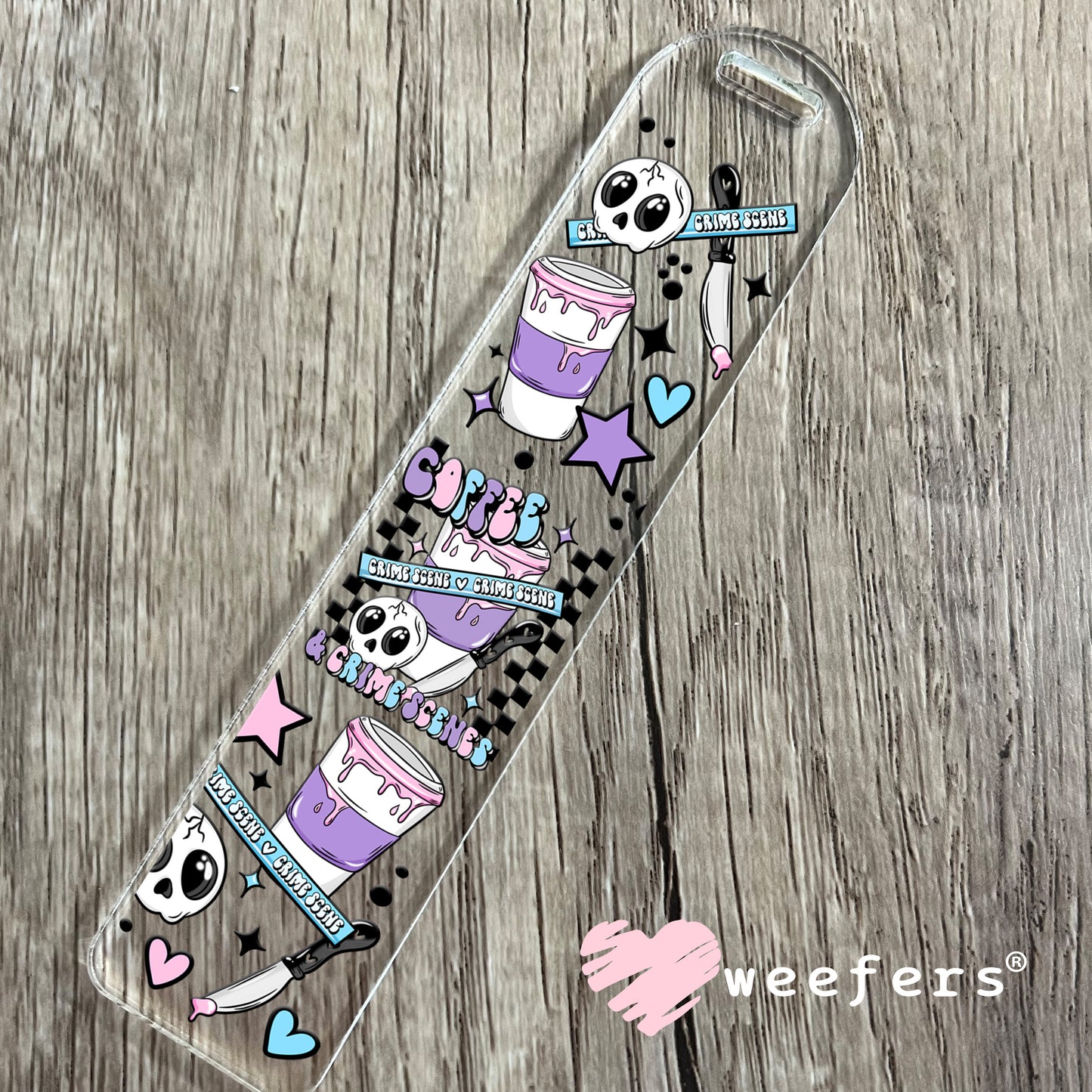 Coffee and Crime Scenes UV DTF Cup Wrap Bookmark Weefers
