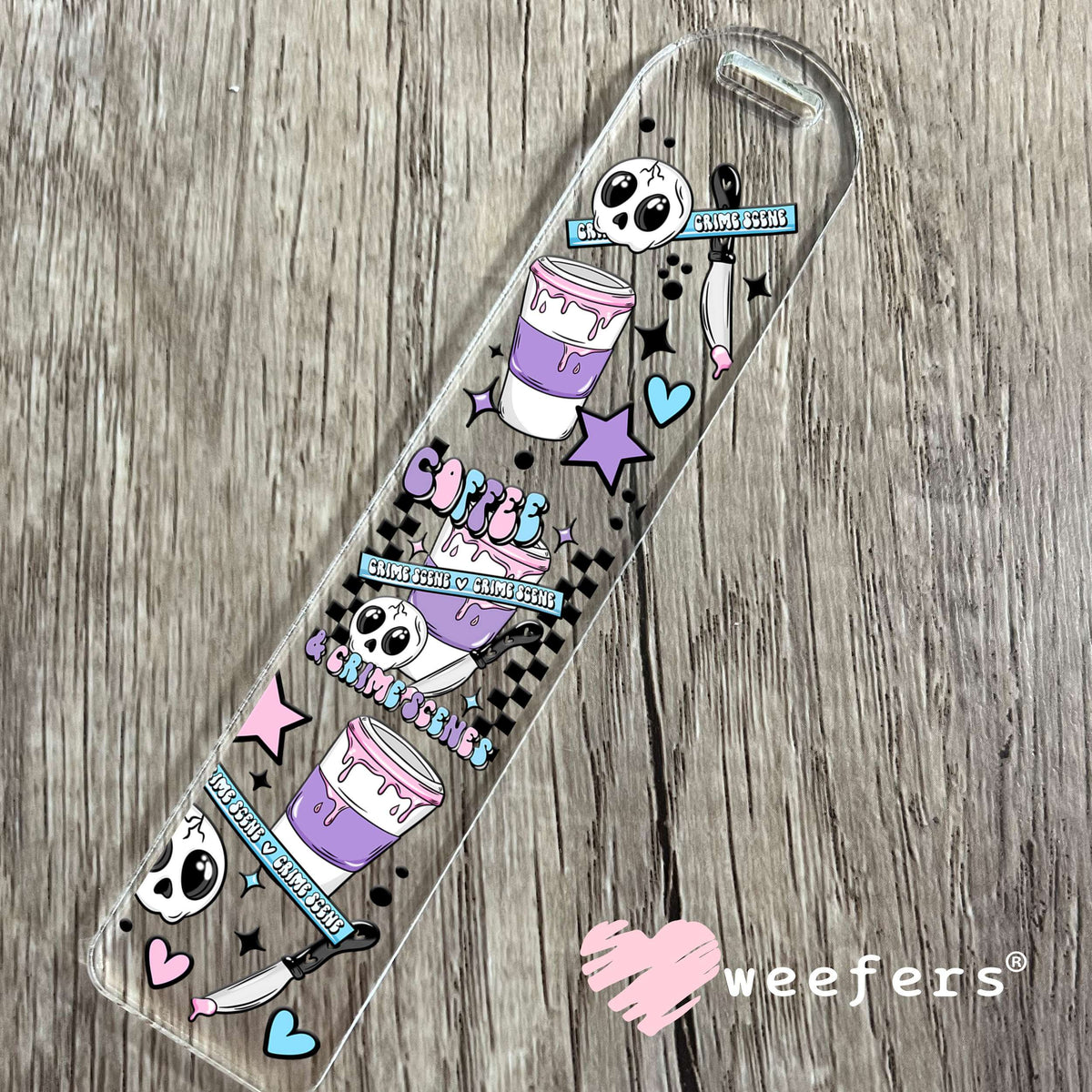 Coffee and Crime Scenes UV DTF Cup Wrap Bookmark Weefers