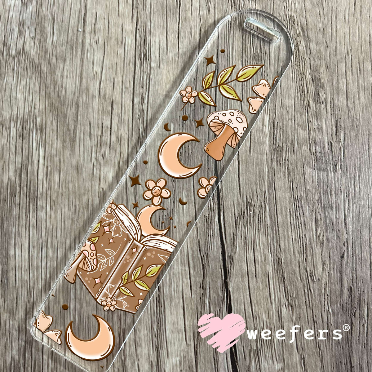Moons Mushrooms and Books UV DTF Cup Wrap Bookmark Weefers