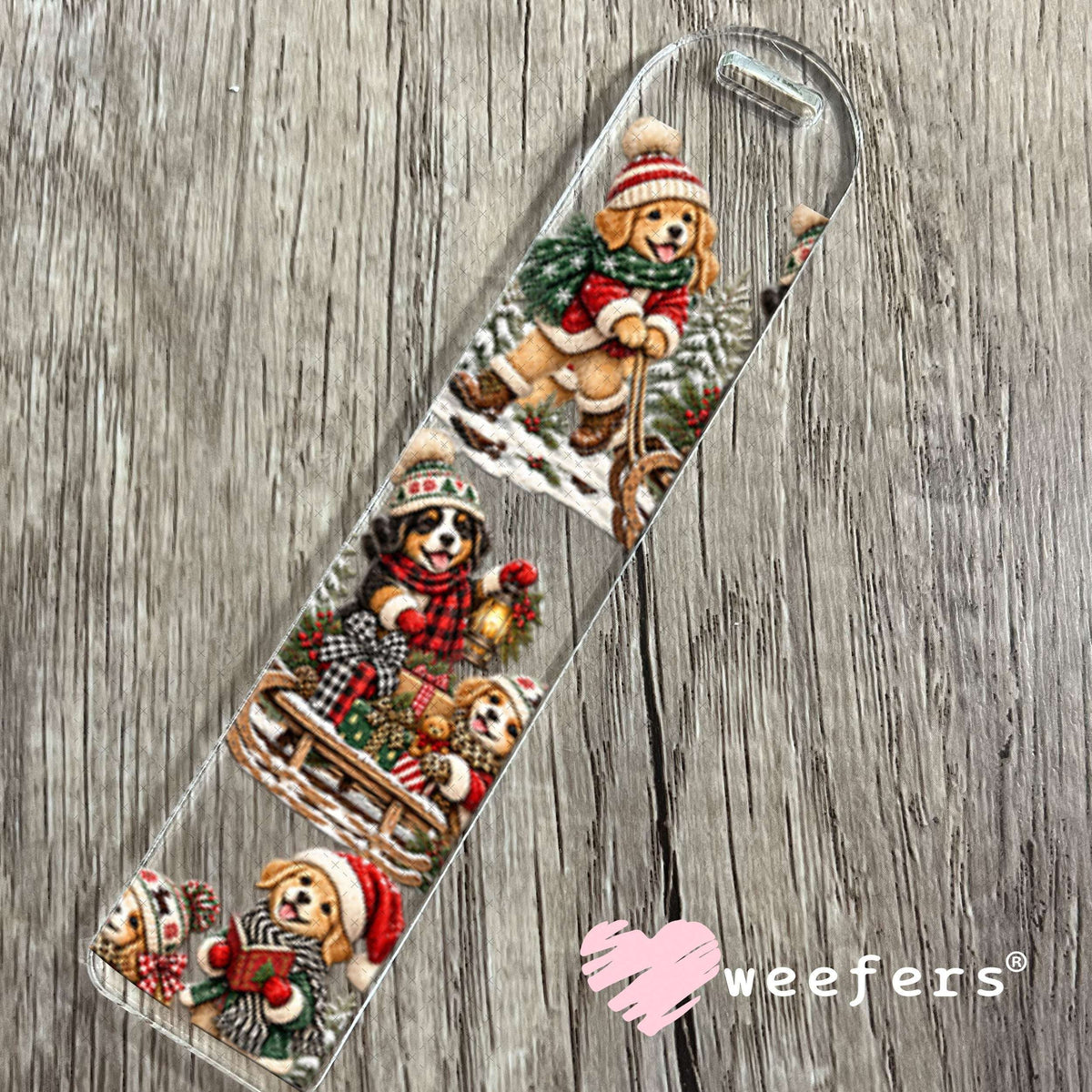 UV DTF Cup Wraps - Christmas Dogs Sleigh Bookmark Weefers