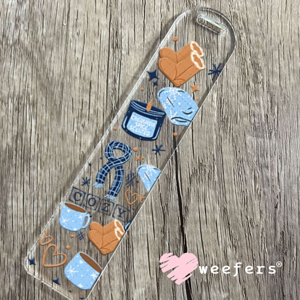 UV DTF Cup Wraps - Cozy Blue Winter Bookmark Weefers