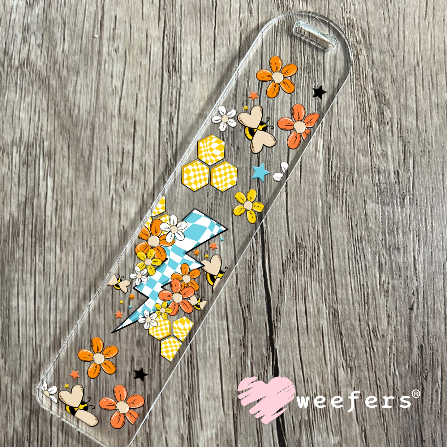Honey Comb Lightening Bolt UV DTF Cup Wrap Bookmark Weefers